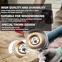 Vista 3 de Juego de 10 discos de molienda de madera para amoladora angular Ruedas de moldeo de madera de 4 o 4 1/2 pulgadas para amoladoras de tocones, eje