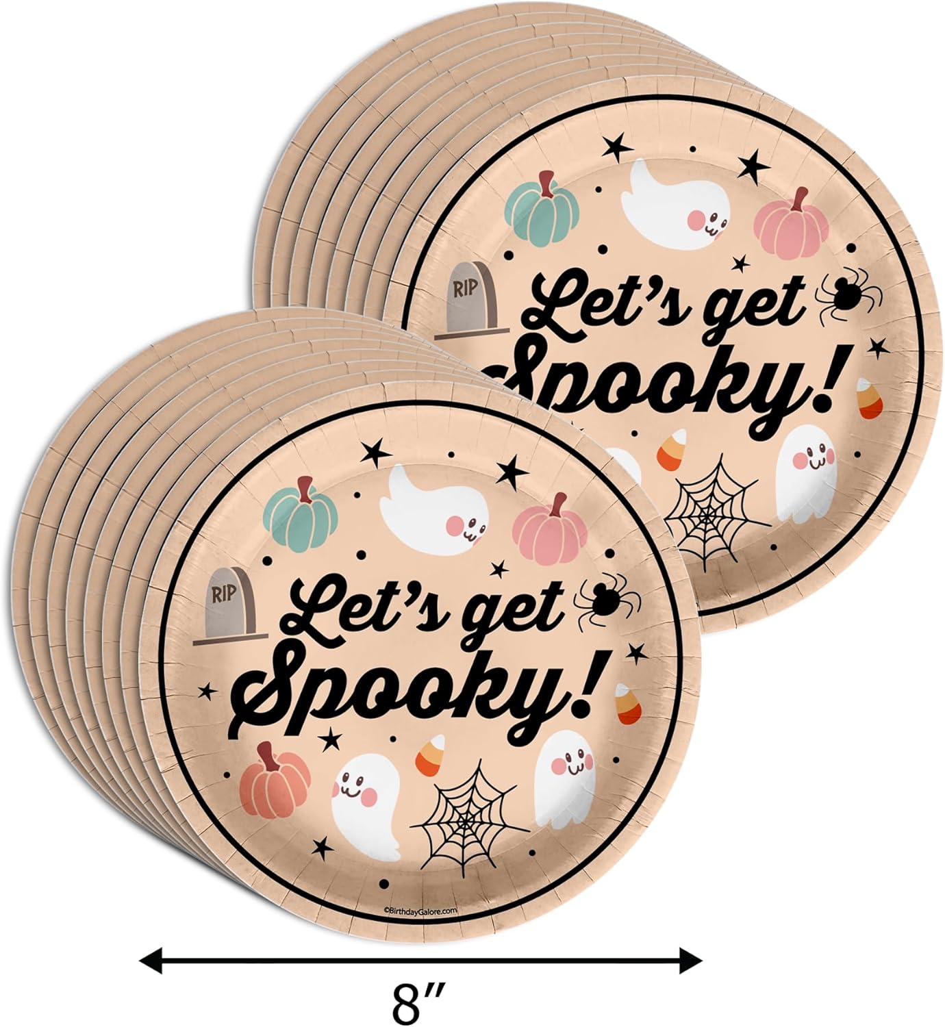 Spooky One 1st Birthday Party Supplies - 64 Piece Halloween First Birthday Tableware Set Includes Large 9" Dinner Plates and 8" Dessert Paper Plates Napkins Cups - Kit for 16 - Image 4