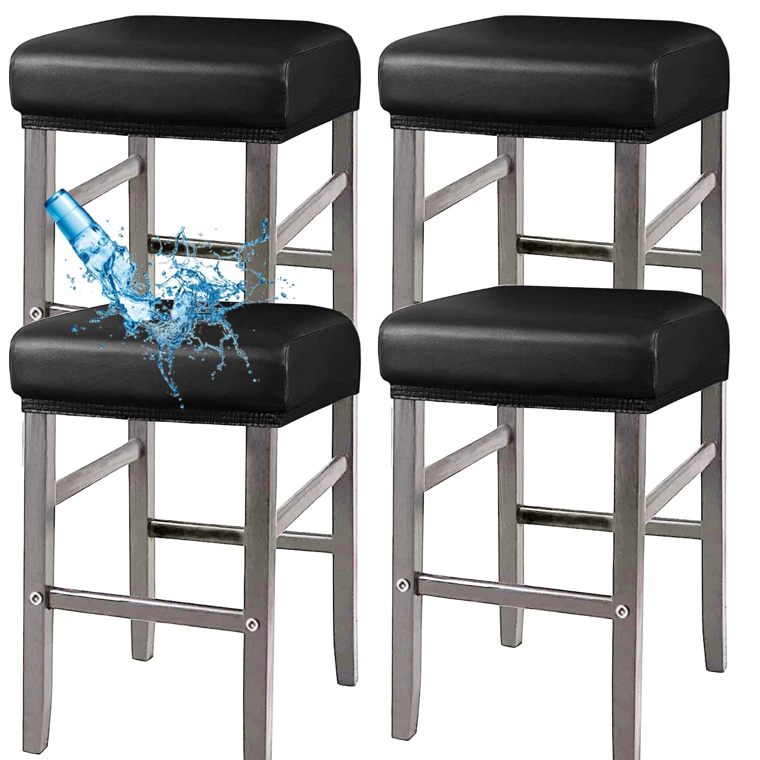 Housse de tabouret de bar rectangulaire noir pour une ambiance bistrot à la maison