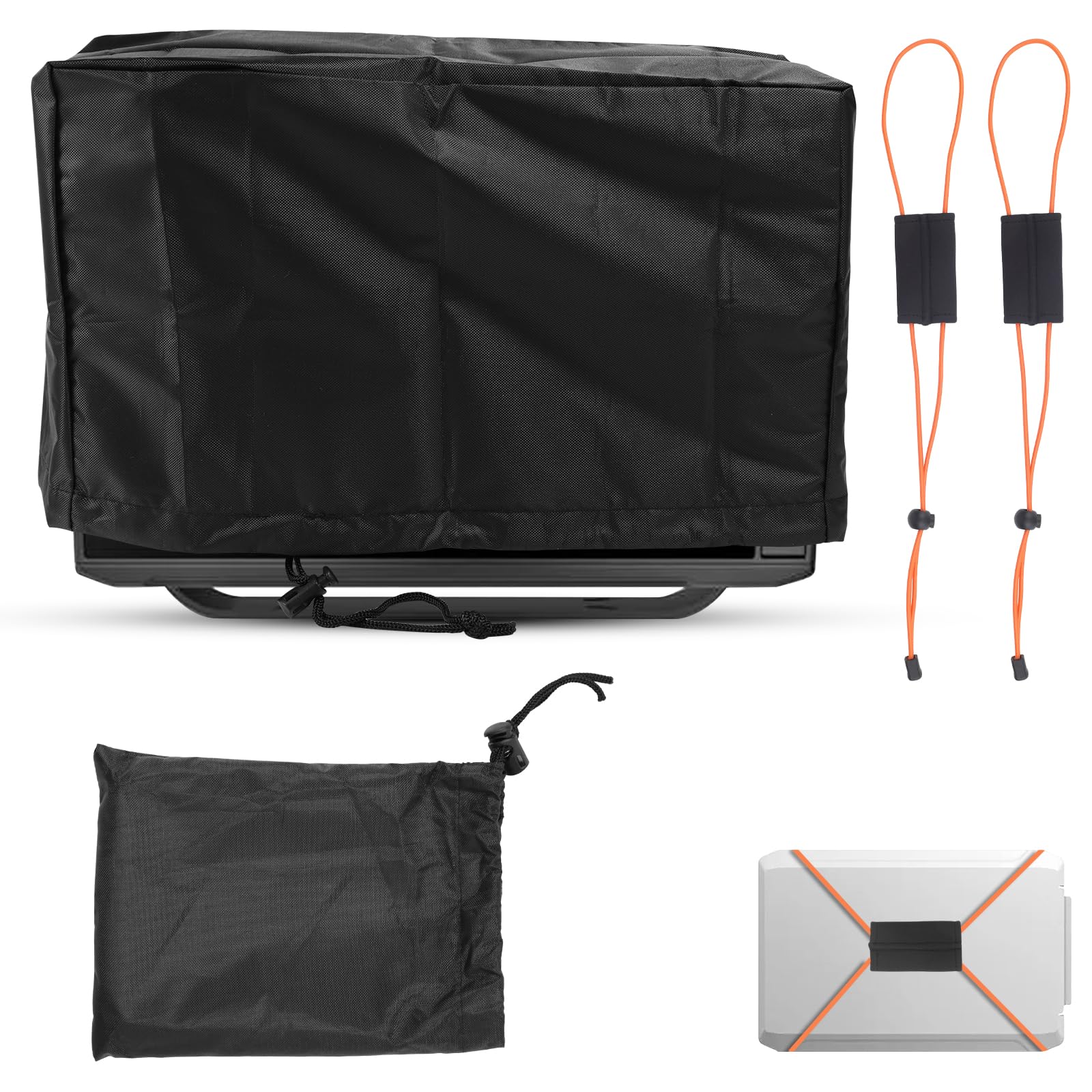 Fish Finder Cover for Lowrance Eagle Eye 9 and Hook Reveal, Waterproof Fish Finder Protector with 2pcs Adjustable Fishing Graph Bungee Strap Fit up to 18in Screens Storage Bag Included-image-22