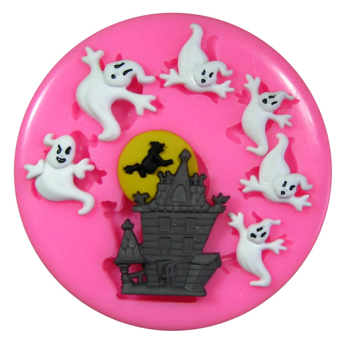 Haunted House & Ghost Halloween Silicone Mould by Fairie Blessings