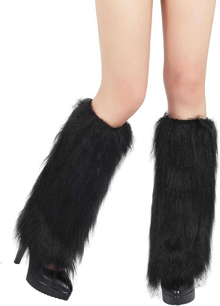 Amazon.com: Zando Furry Faux Fur Black Leg Warmers for Women Amazon.com: Zando Furry Faux Fur Black Leg Warmers for Women