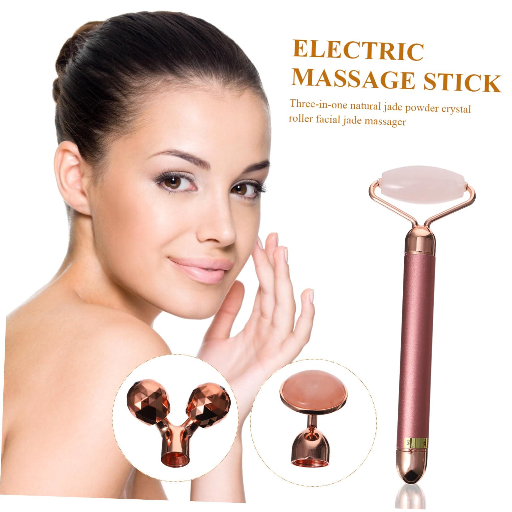Gatuida Facciale Elettrico in Pietra Naturale Rosa, Kit Per Viso Leggero e Portatile Ad Alta Frequenza Per Tonificare e Rilassare i Muscoli, Uso Professionale e Personale