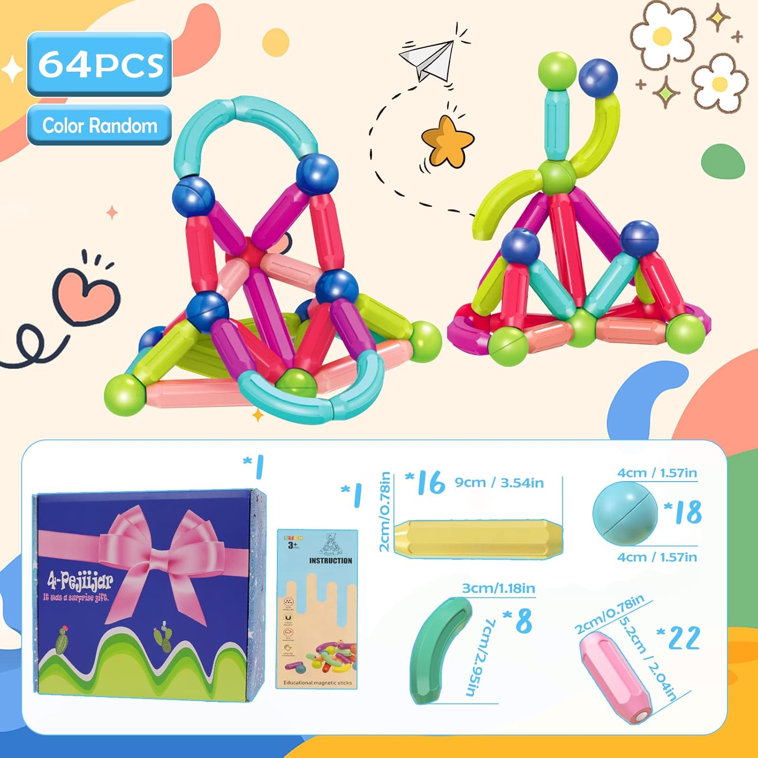 Bolas Magneticas Juego Imanes Construccion Bloques De Construcción