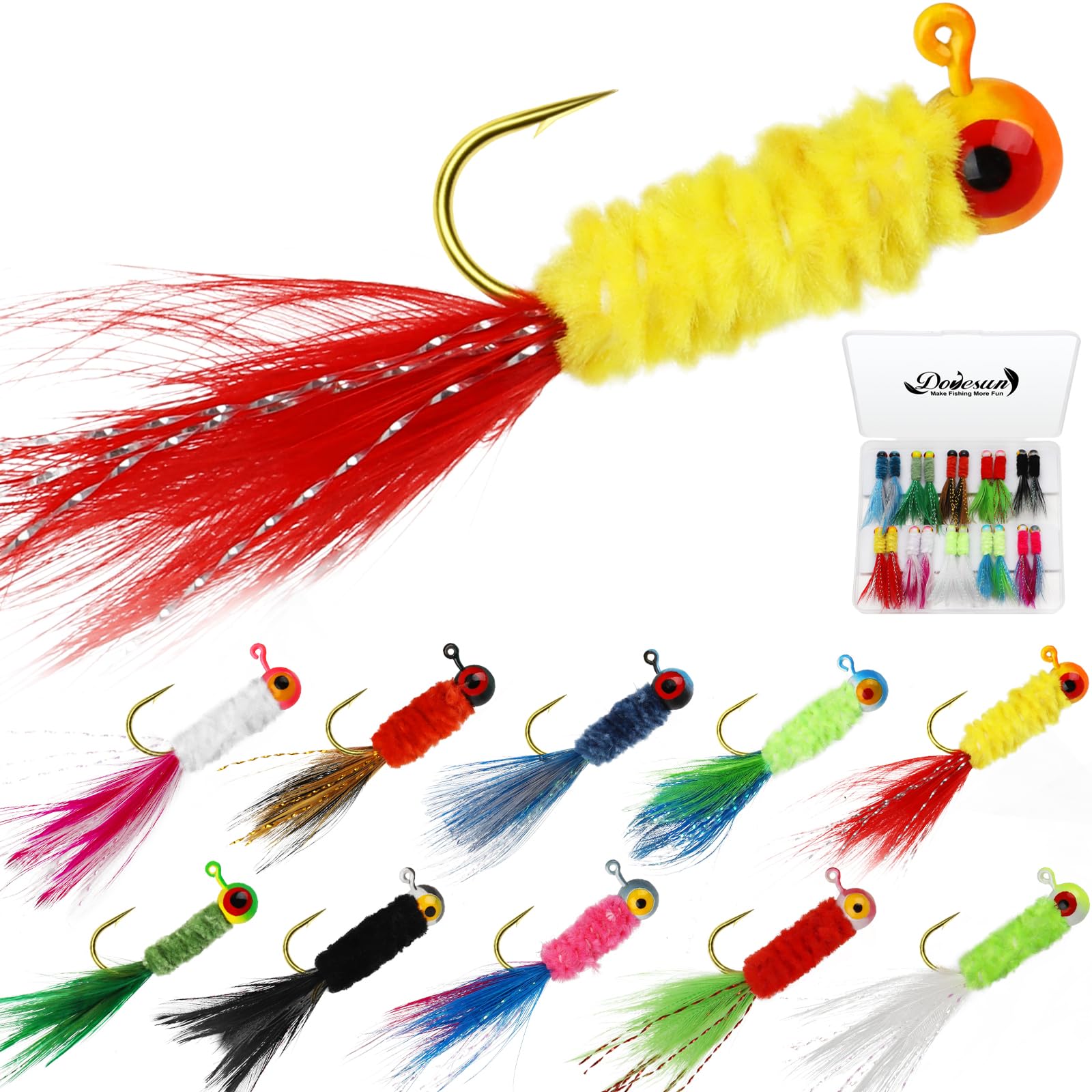 Dovesun Crappie Marabou Jigs