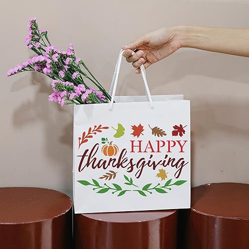 Miniatura 7 de FINGERINSPIRE Plantilla de Feliz Acción de Gracias de 11.7 x 8.3 pulgadas, plantillas de hojas de arce de plástico, plantillas de patrones de hojas