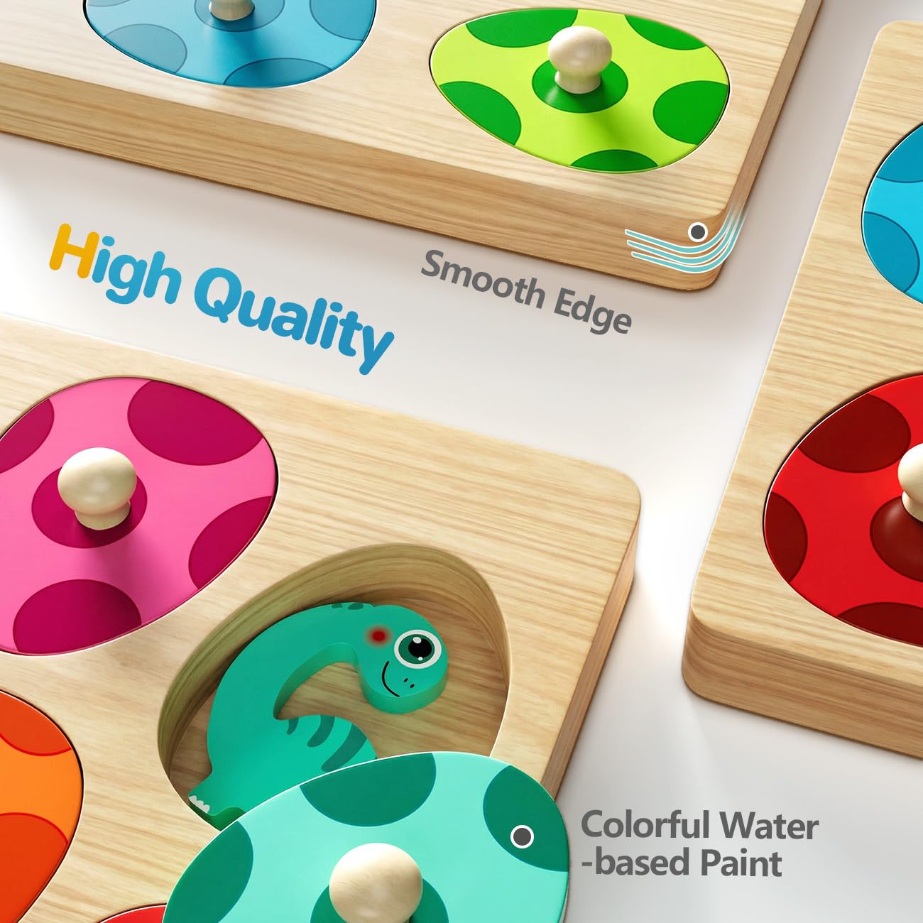 Dinosaur Peg Puzzles for Toddlers - Educational Gifts -5 Dinosaur Peg Puzzles for Toddlers - Educational Gifts -5