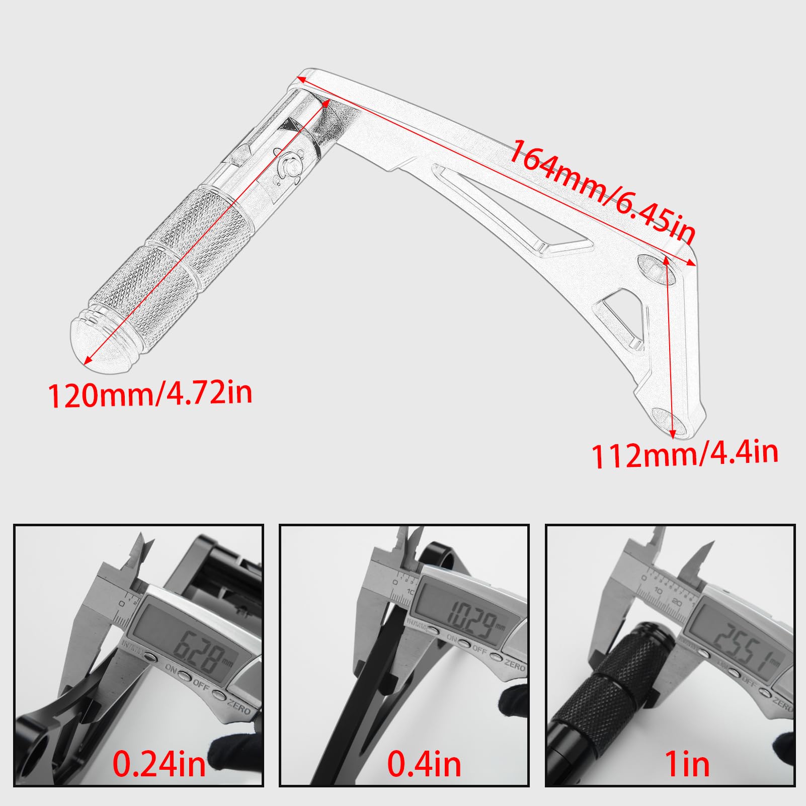 WOOGA Motorrad Erweiterter Beifahrer hinten umklappbar CNC Fußstützen Fußrasten Fußrasten Pegs Pedale Für HO&N&DA Monkey 125 / Z125 2018-2025 (JB02/JB03) (A-Stil–Gold)