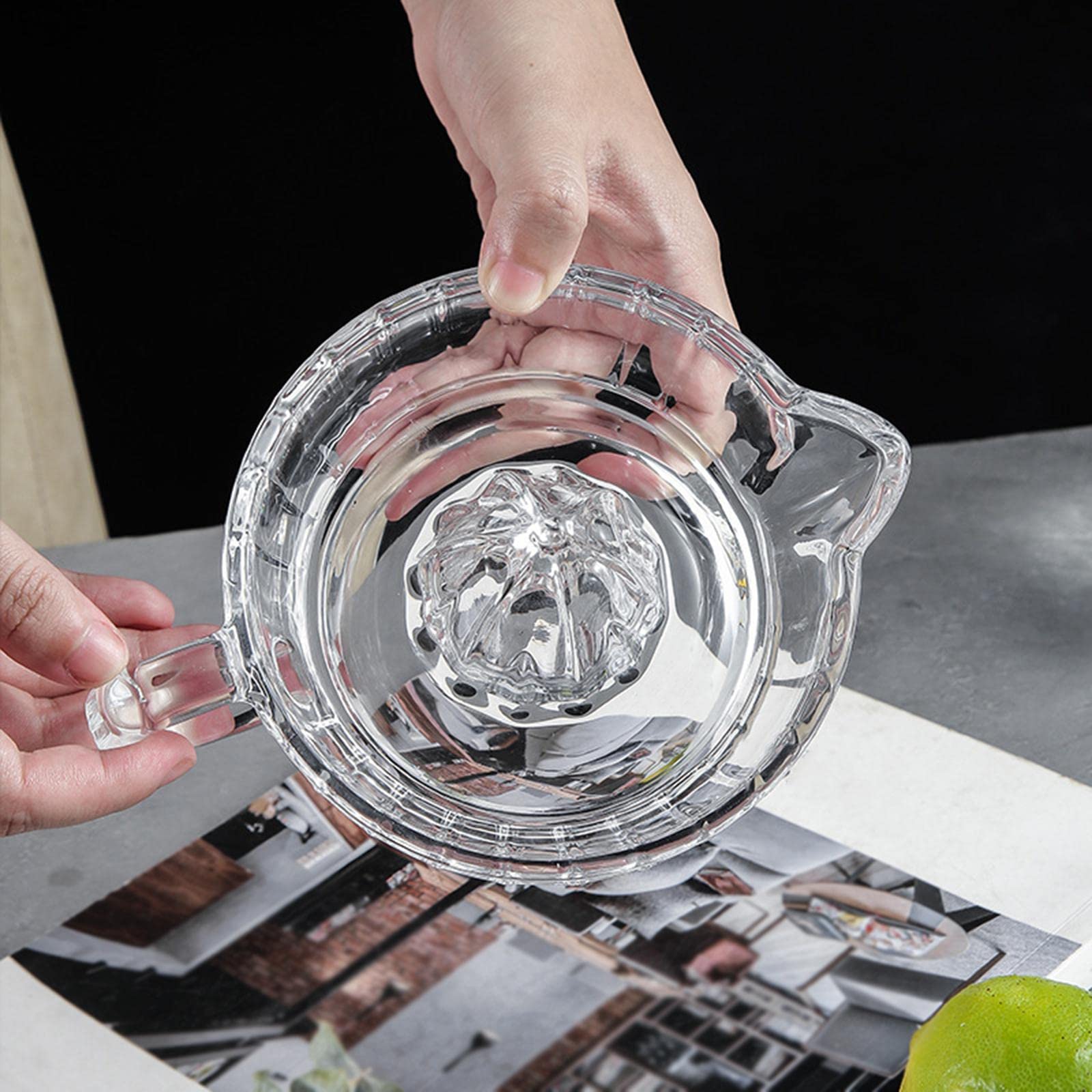 Sharplace Zitronenpresse aus Glas mit Griff Kleine Zitruspresse für Orangen-Cocktailgetränke