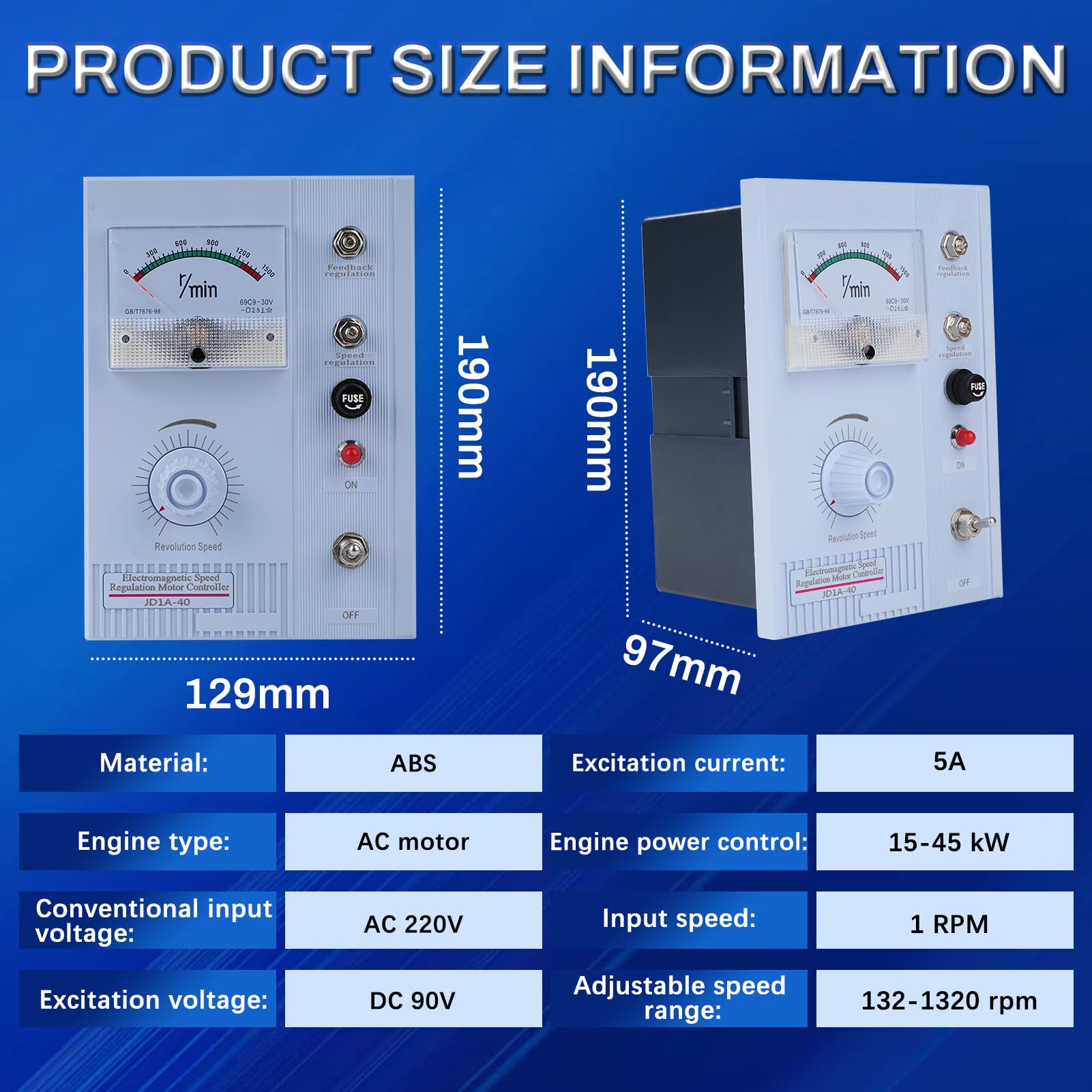 Regolatore di velocità del motore, Regolatore Regolabile Elettromagnetico con Controllo Della Velocità Variabile per il Controllo del Motore Dell'attrezzatura Industriale AC 220V 15-45KW
