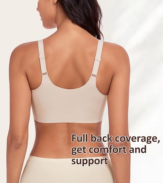 DotVol Women's Seamless Front Closure Wireless Everyday Bra