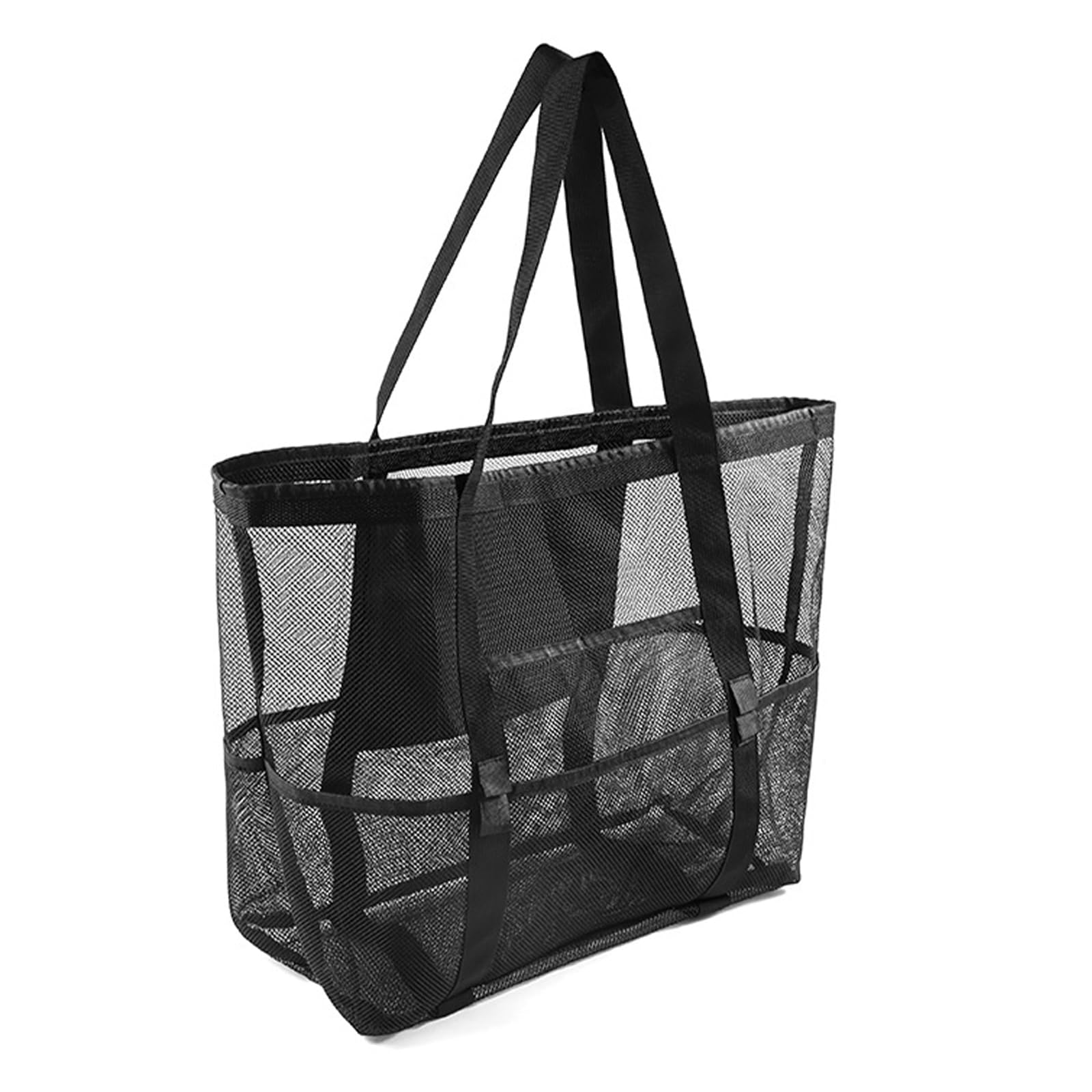 Large Mesh Tote Bag Portable Mesh Beach Pool Bag Mesh Bag Lightweight Picnic Bag Waterproof Sandproof Vacation Trip Essentials Beach Accessories for Towel,Travel,Gym