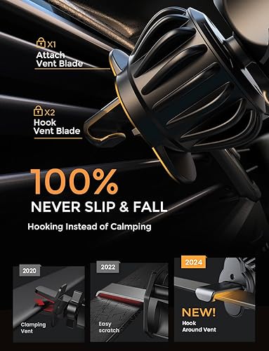 Miniatura 6 de AINOPE Soporte de teléfono para coche 2022 con soporte de teléfono para coche con clip de ventilación de aire, bloqueo automático, manos libres,