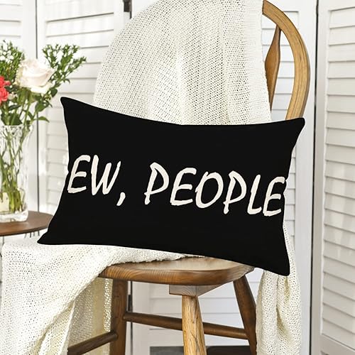 Miniatura 2 de EW People - Fundas de almohada de 12 x 20 pulgadas, hipster, divertido y sarcástico, con texto introvertido, algodón y lino, fundas de almohada