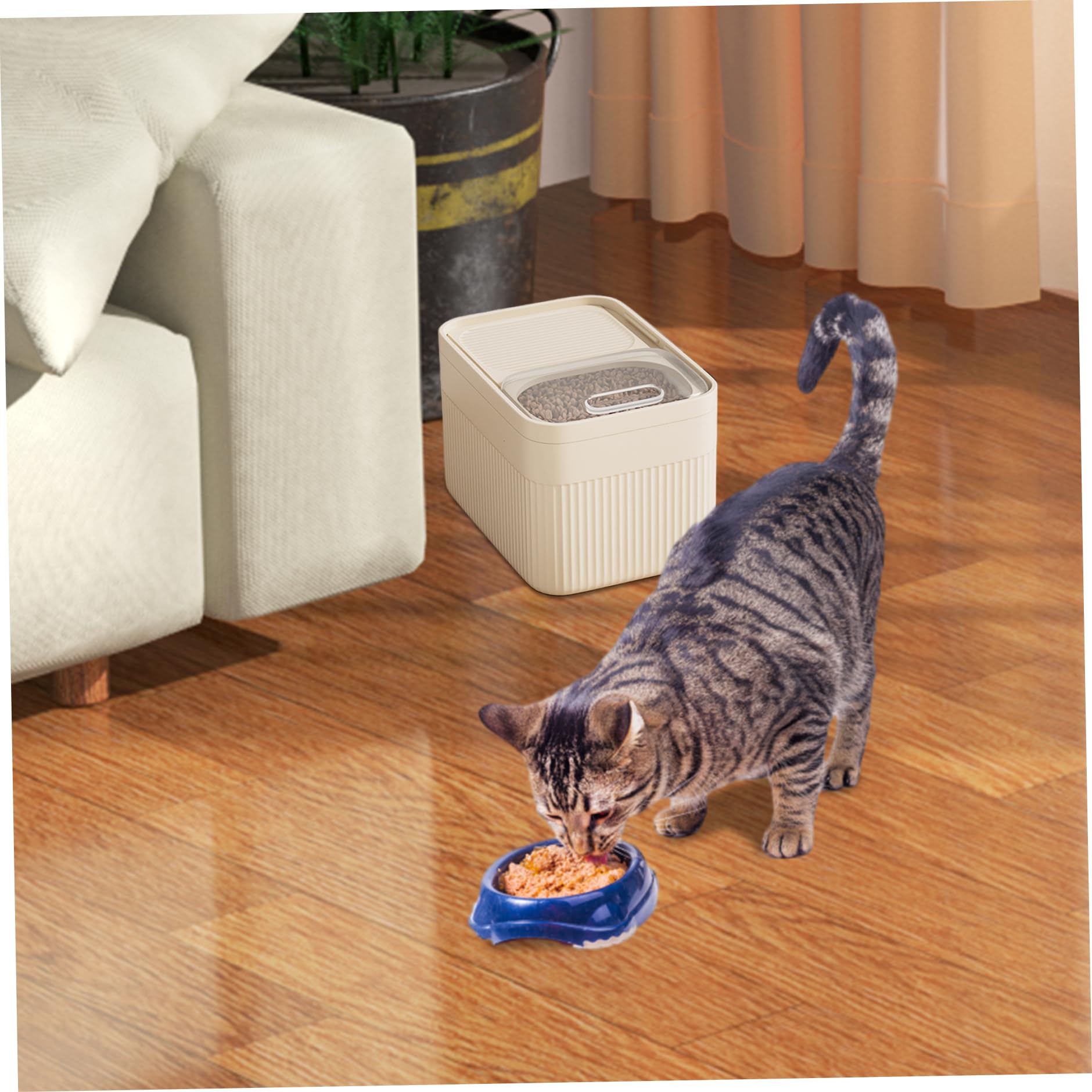 Contenitori per alimenti per animali domestici, 5-6,5 kg, contenitore per alimenti per gatti e cani, con coperchio ermetico e misurino, scatola ecologica in PP per la casa.
