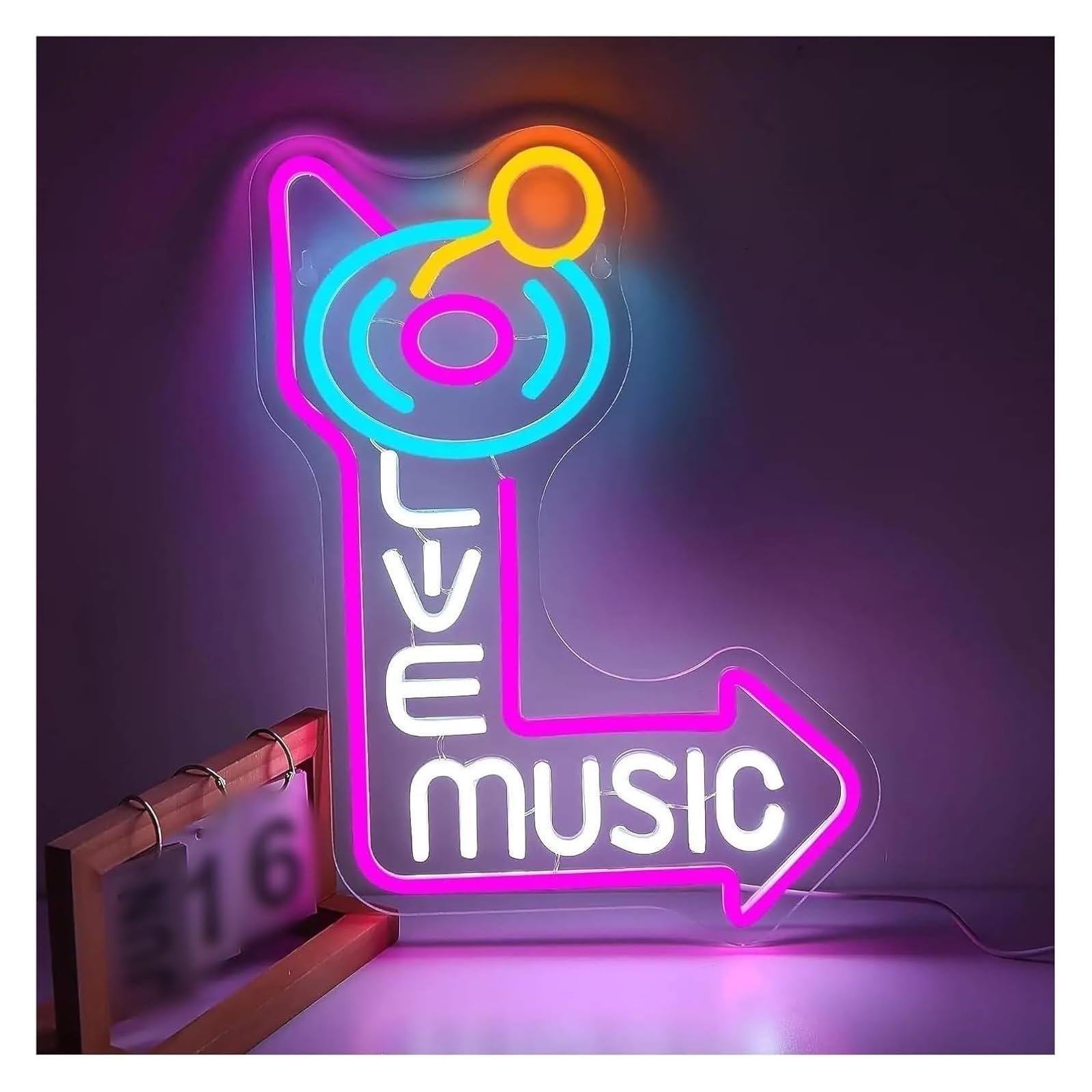 Zynther Neon lamp for neon Light Decoration Live Music for Sign LED Record Lights 39x29cm