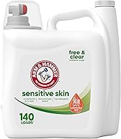 ARM & HAMMER Sensitive Skin Free & Clear Hypoallergenic Laundry Detergent, 140 Loads, 140 fl oz - Dye-Free, Dermatologist Tested