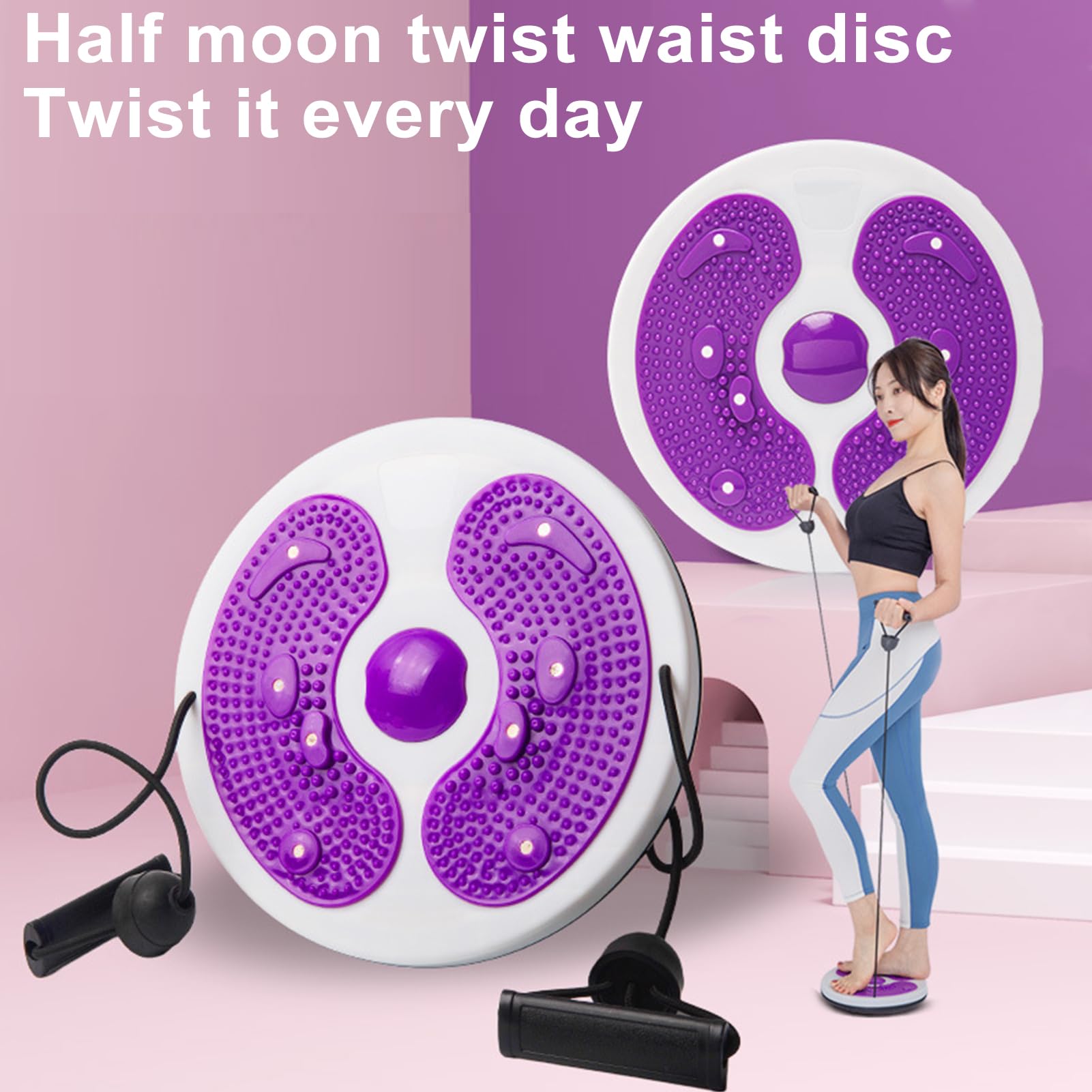 Spinfit Sculpteur de Taille, Twist Disque de Taille avec Corde de Traction,Disque de Torsion d'aérobic Fitness, Twist Disque de Taille