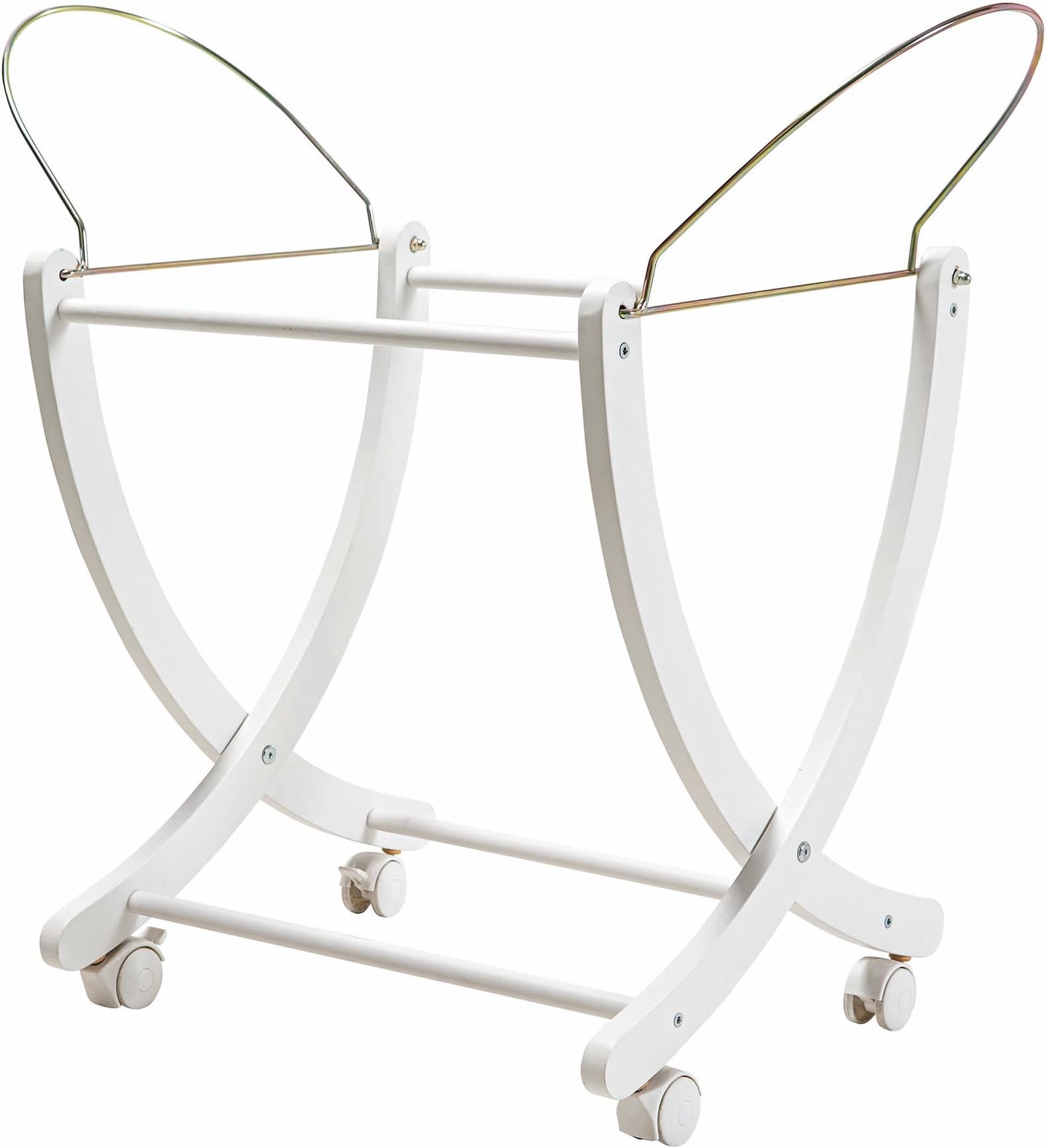 Picci Moses Basket Stand - Beech wood - White - With Wheels - 64 x 46 x 77 cm