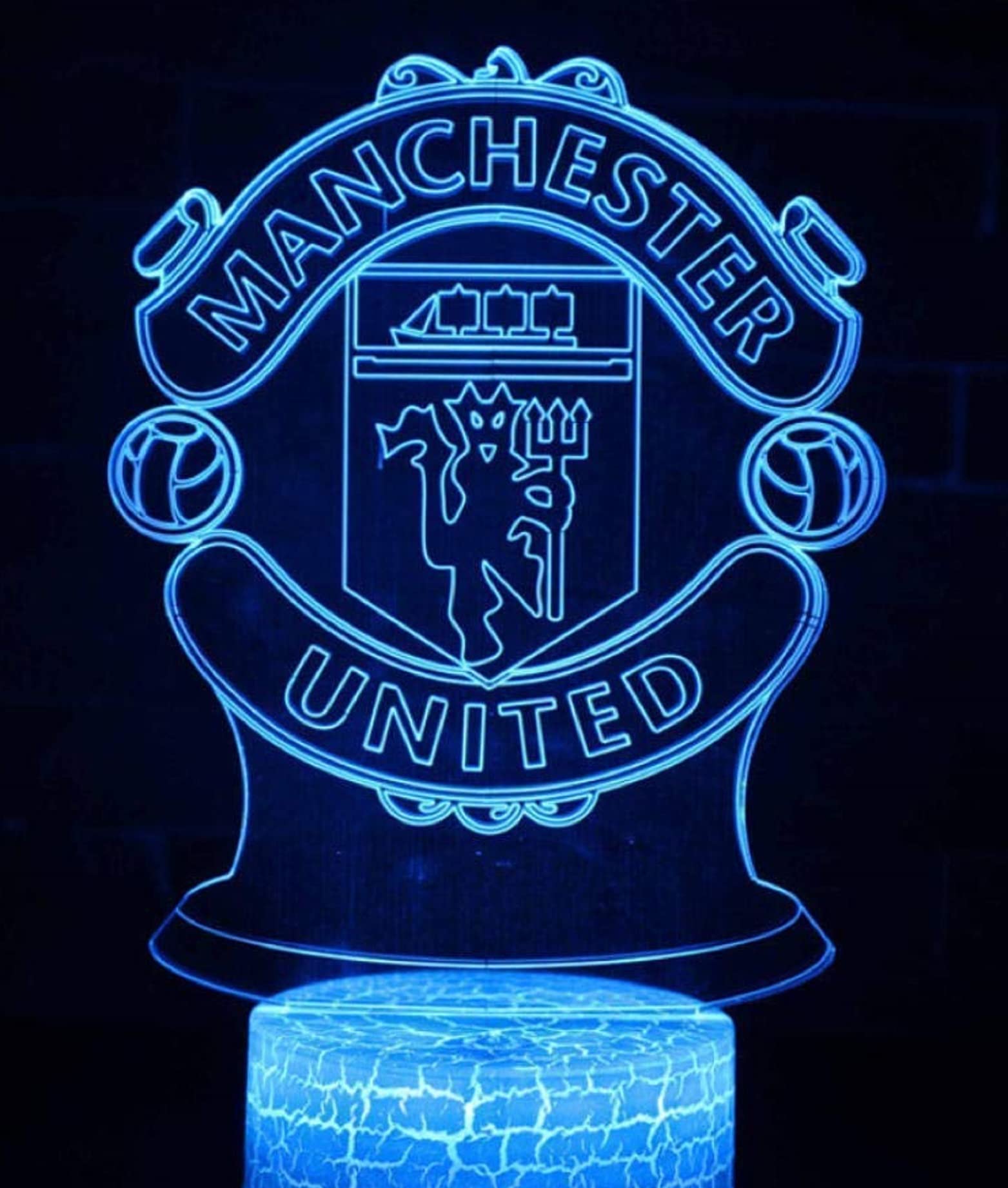 althiqahkey Five Major League Football Team Standard Series 3D Led Night Light Touch 7 Color Remote Control Illusion Light Visual Table Lamp Gift Light 8