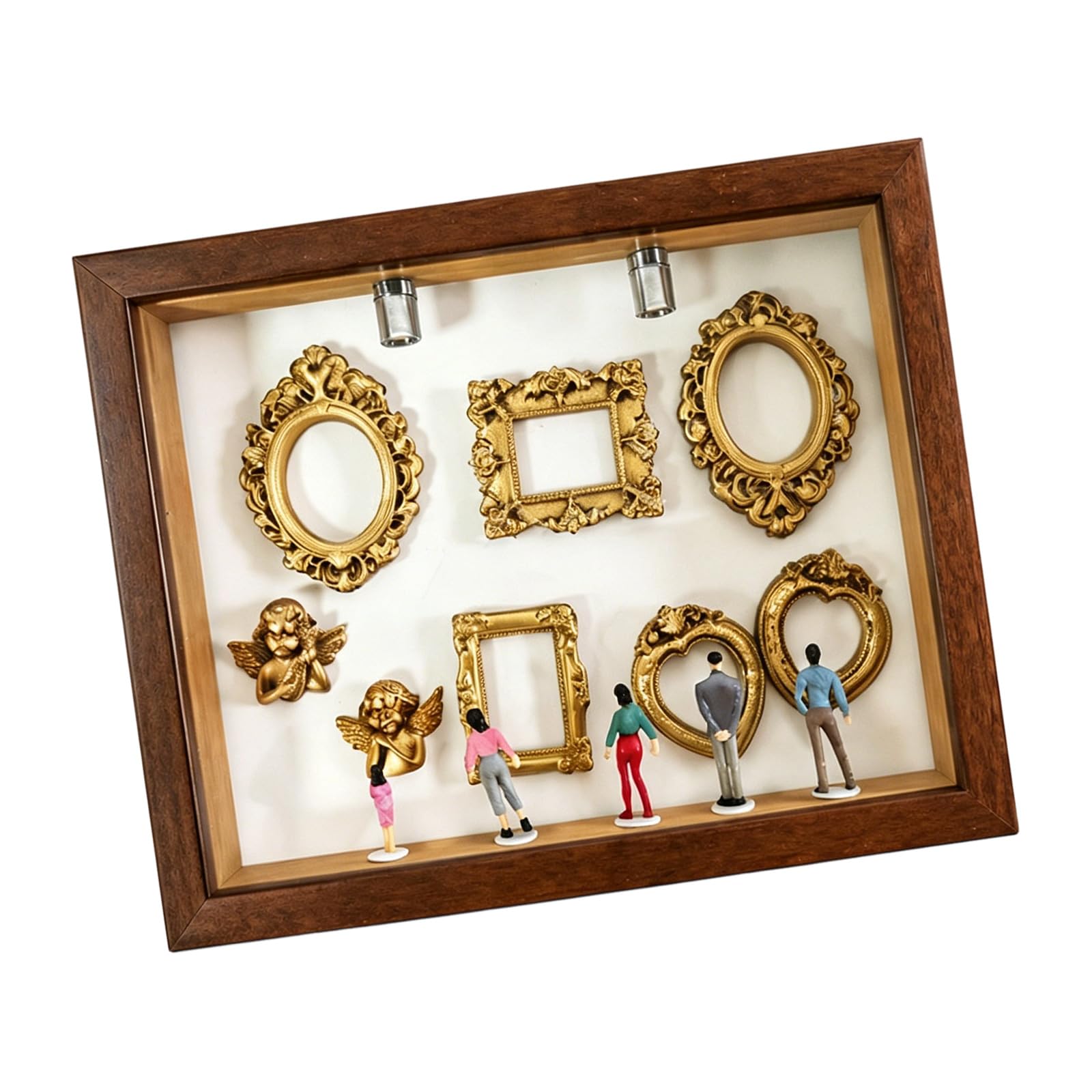 JSGHGDF Diys Minis Museums Silhouetted Box, Shadows Box Frame Display Case, Personalize Photo Shadows Display with Figurine Diys Minis Museums Silhouetted