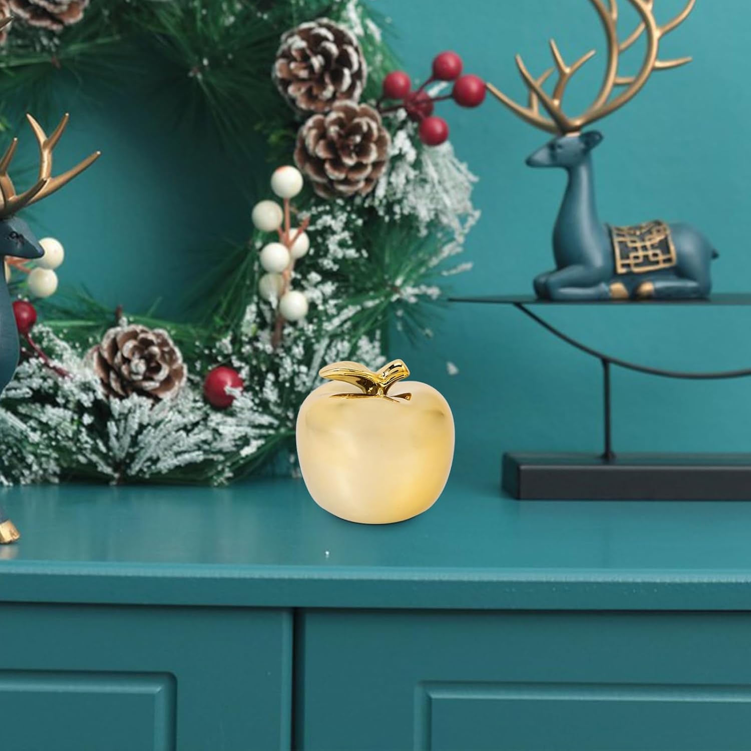 1Pc Golden Fruit Crafts Artificial for Home Decoration Christmas Decor Desktop Xmas Decor