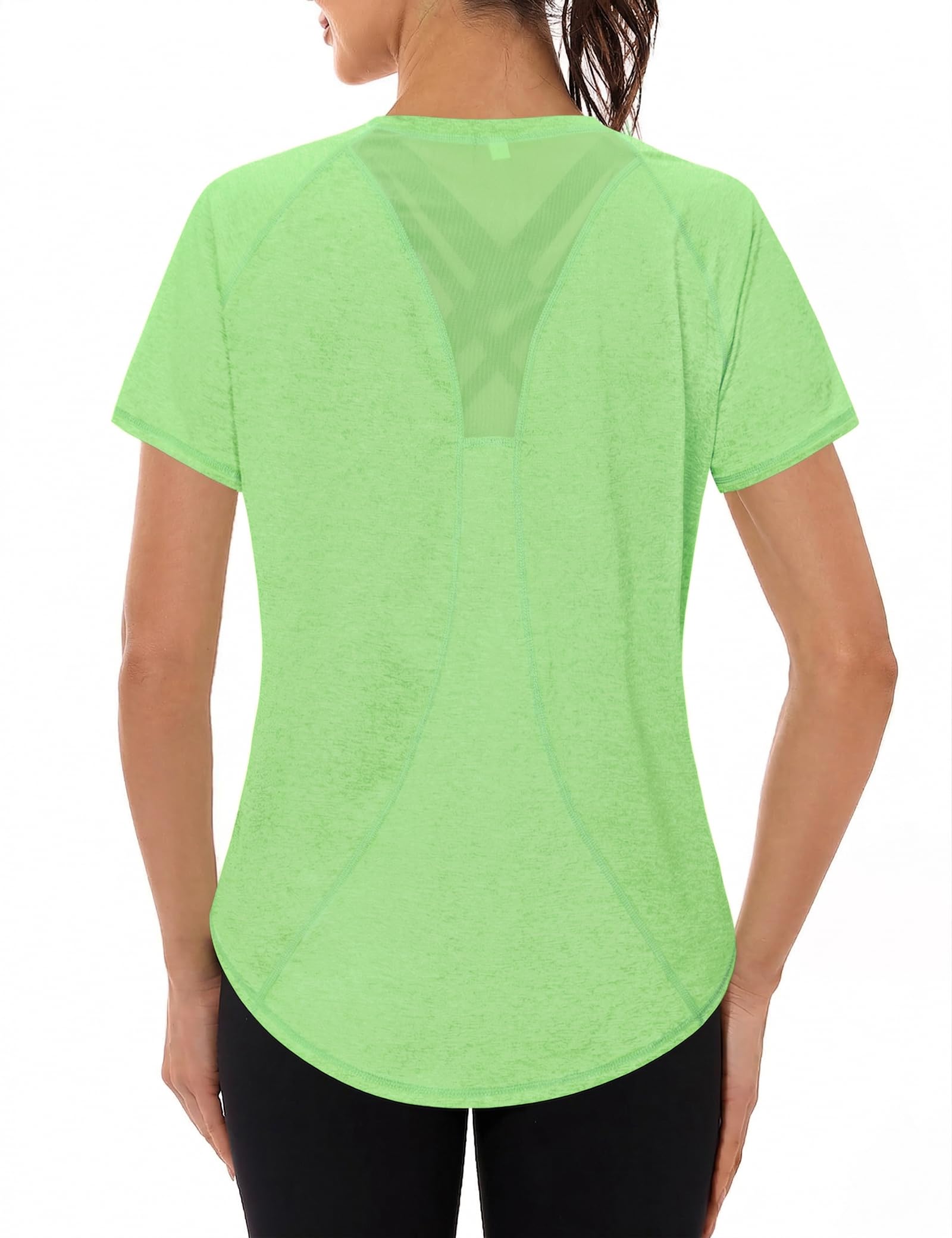 Gyabnw UV-Schutz Funktionsshirt Sportshirt Damen Atmungsaktiv Laufshirt Kurzarm Fitness Sport Oberteil Wandern Yoga