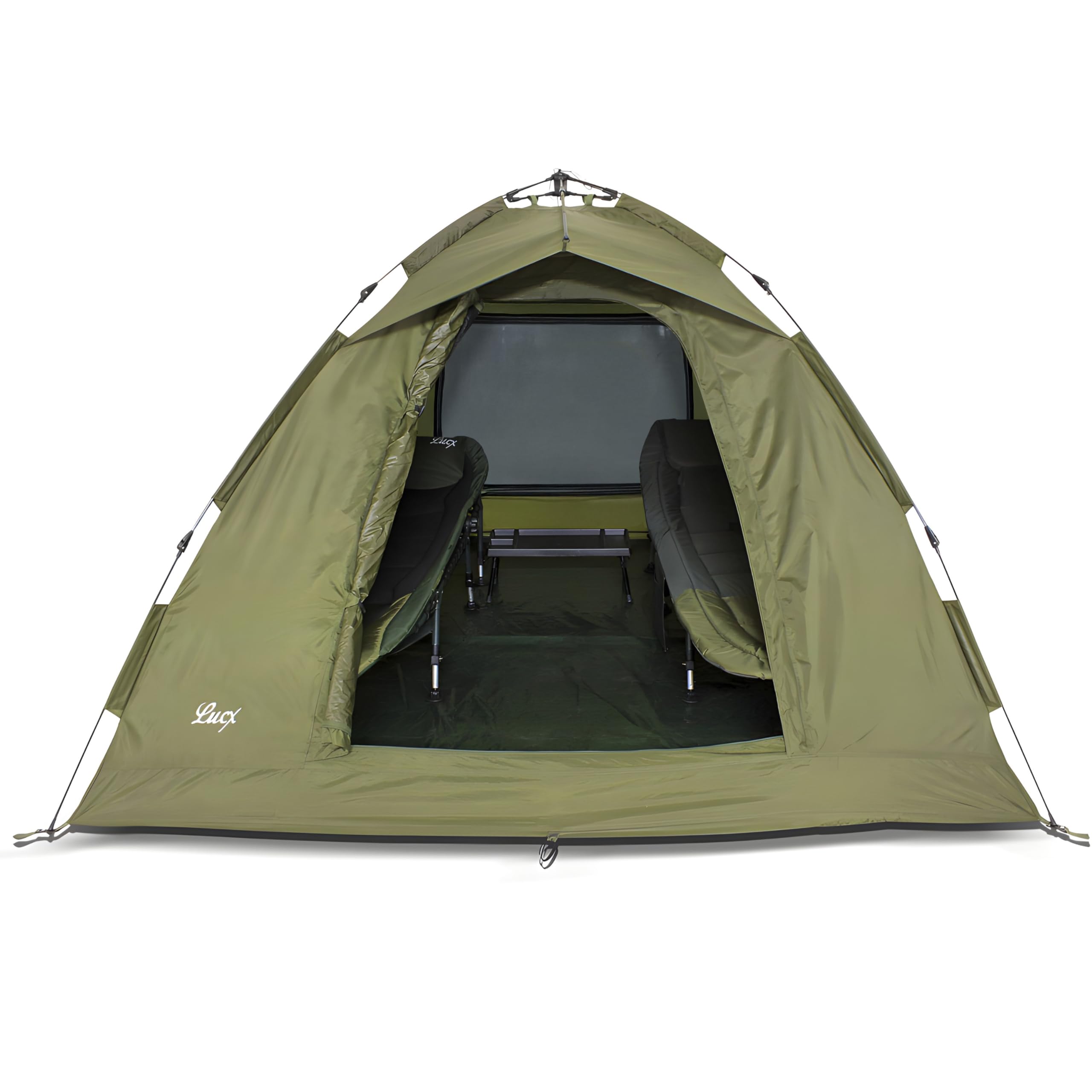 Lucx Ruck Zuck Zelt/Angelzelt/1-2 Man Bivvy/1-2 Mann Karpfenzelt/Campingzelt/Sekundenzelt/Schnellaufbauzelt, Tienda de campaña para 1-2 Personas, Verde Oliva, 950x190x190