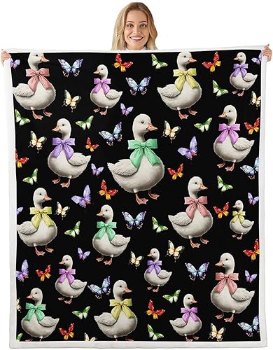 Miniatura 17 de Manta de franela de mariposa, diseño de animales de jardín de fantasía y mariposas coloridas para decoración de habitaciones, manta