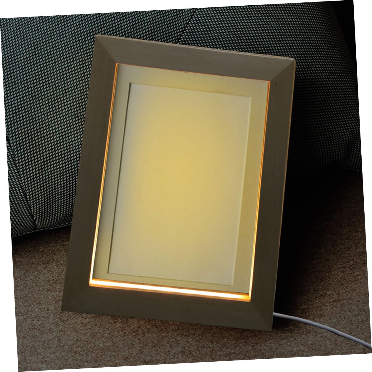DECHOUS Marco de Fotos de Madera Maciza LED Luz Nocturna Cálida USB 170x130 Mm, Marco de Escritorio Iluminado 3d para Decoración y Exhibición de Imágenes Hogar, Pack 2 Unidades