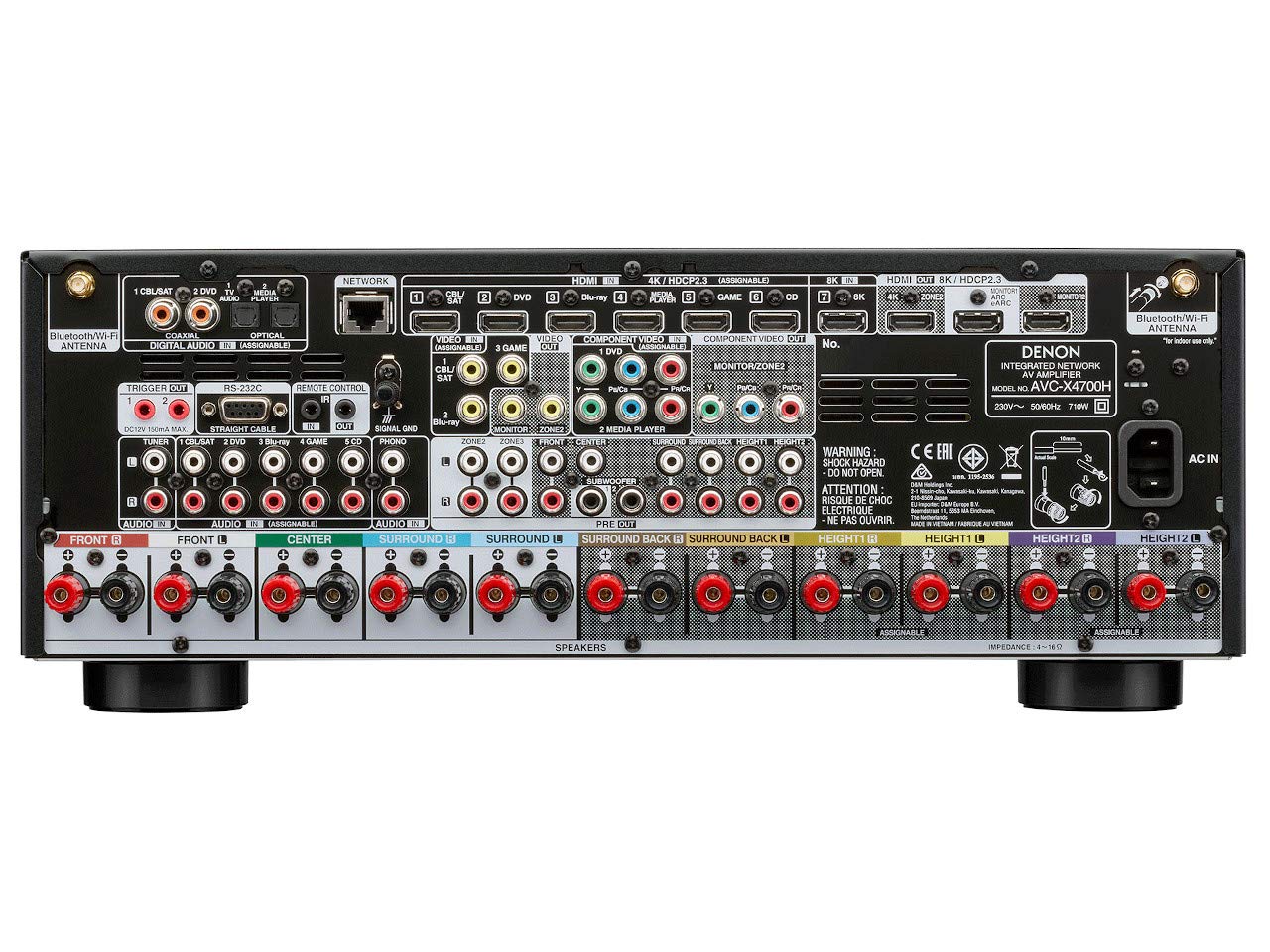 DENON AVCX4700HBKE2, Amplificatore AV di alta qualità 9.2, nero
