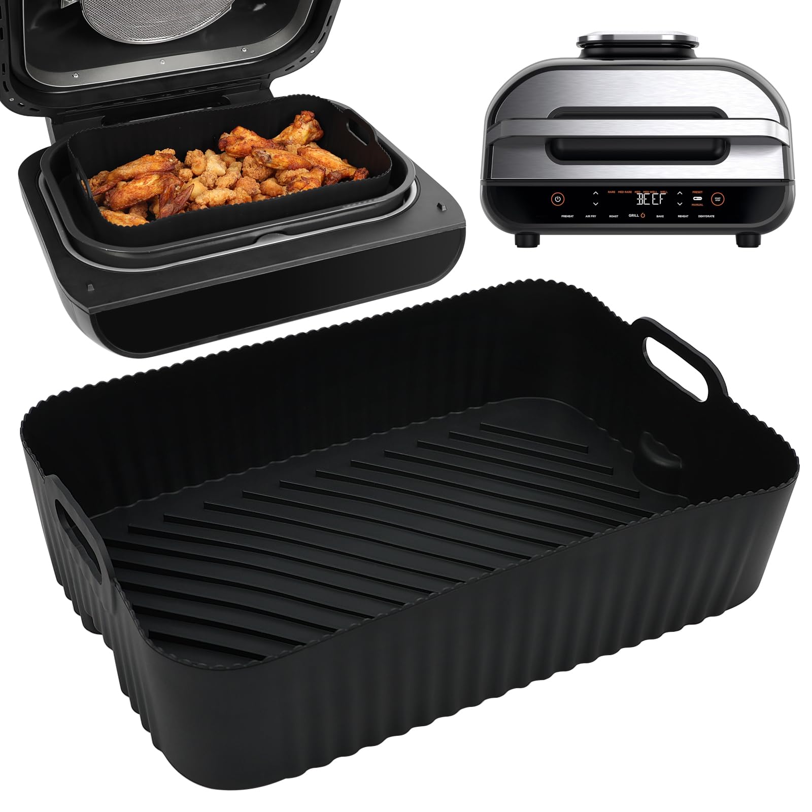 Amazon.com: BYKITCHEN Reusable Air Fryer Silicone Liners for Ninja