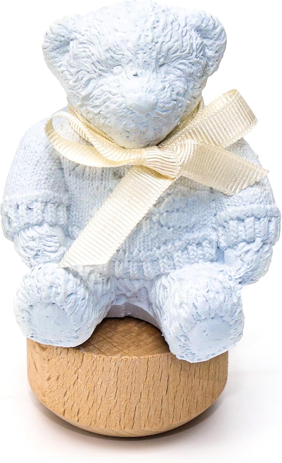 MİSSİ Ahşap Kaideli New Baby Kokulu Mavi Ayıcık Seramik Koku Taşı