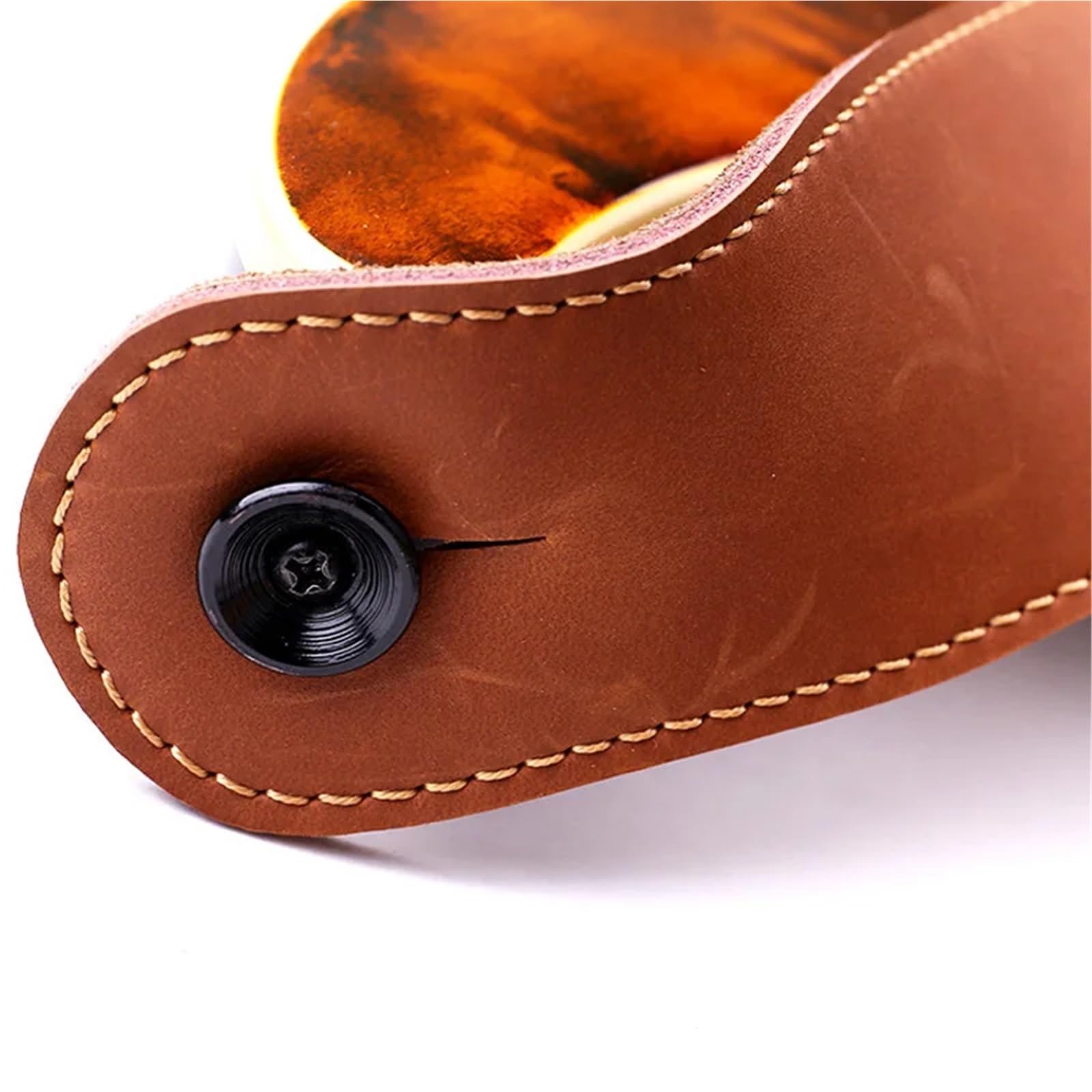 Correa de cuero genuino for guitarra, ajustable, for bajo eléctrico, acústica, folk y clásica Para Tocar La Guitarra