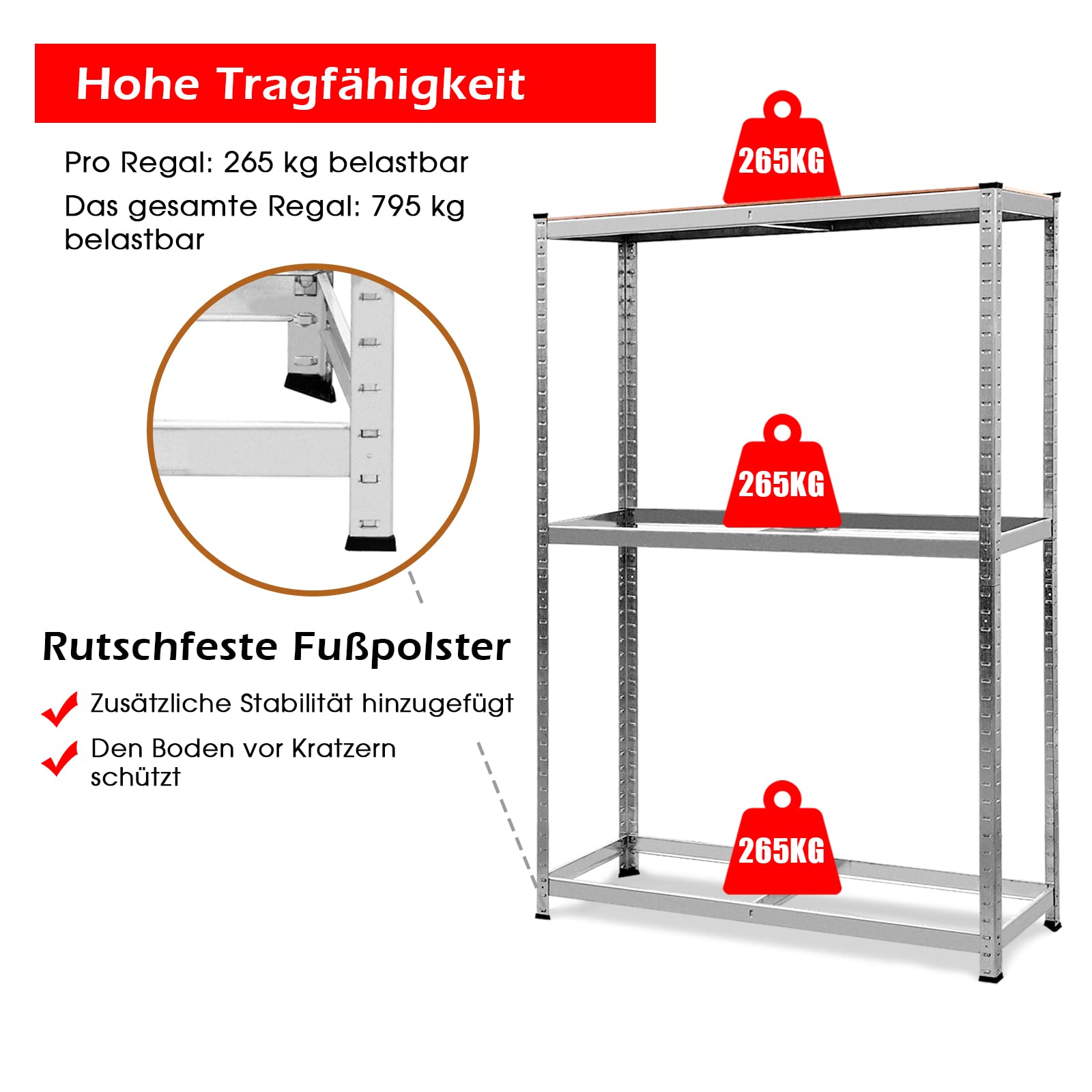 GYMAX Höhenverstellbares Reifenregal für 8 Reifen, mit 3 Ebene, 120 x 40 x 180 cm, aus Metall & MDF-Holz, max. 795 kg belastbar, für Garage Keller Werkstatt, Silbern