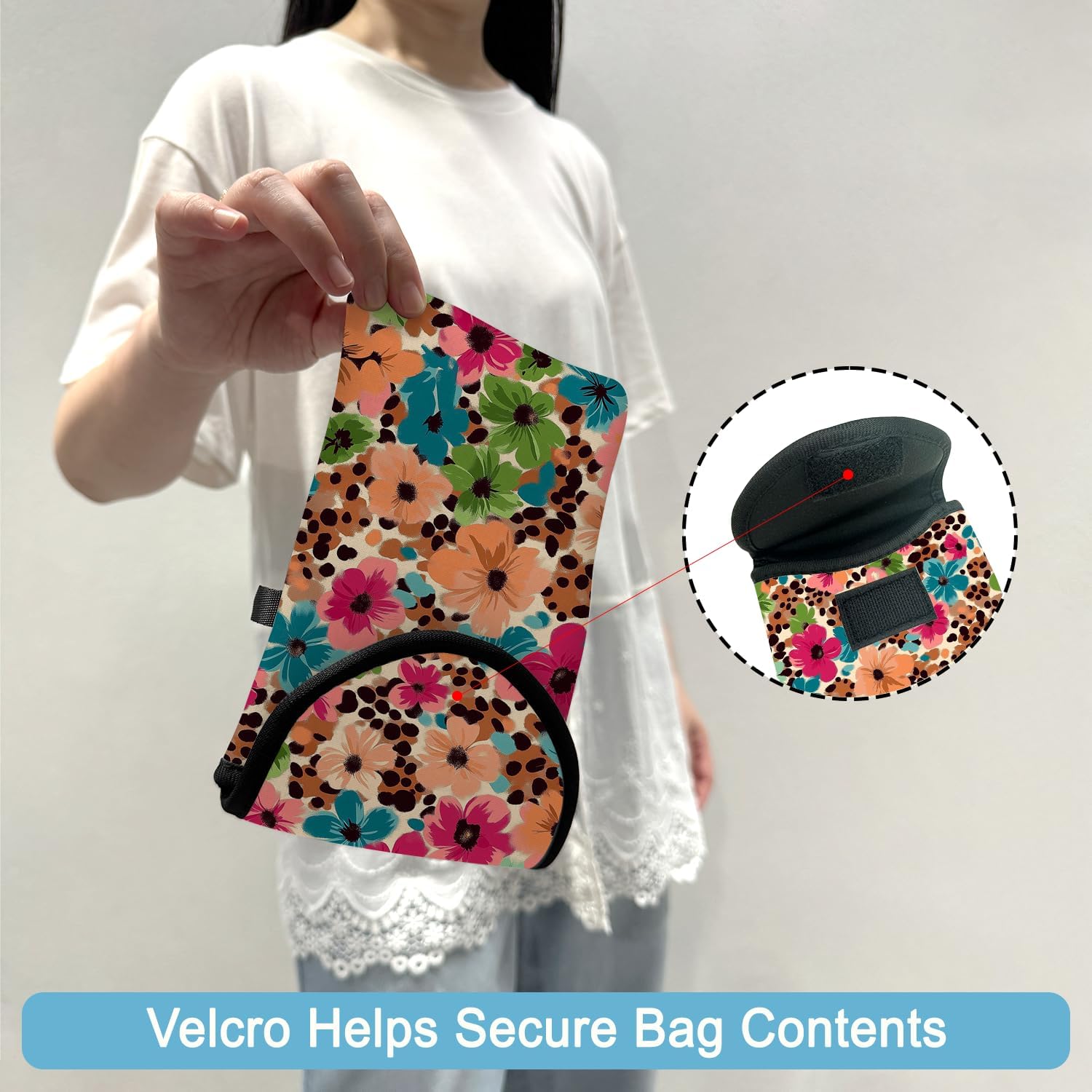Neoprene Cell Phone Sleeve Pouch Case Bag with Crossbody Strap Neck Lanyard for Women 7.5 X 4.3 in Floral Pattern - Image 4