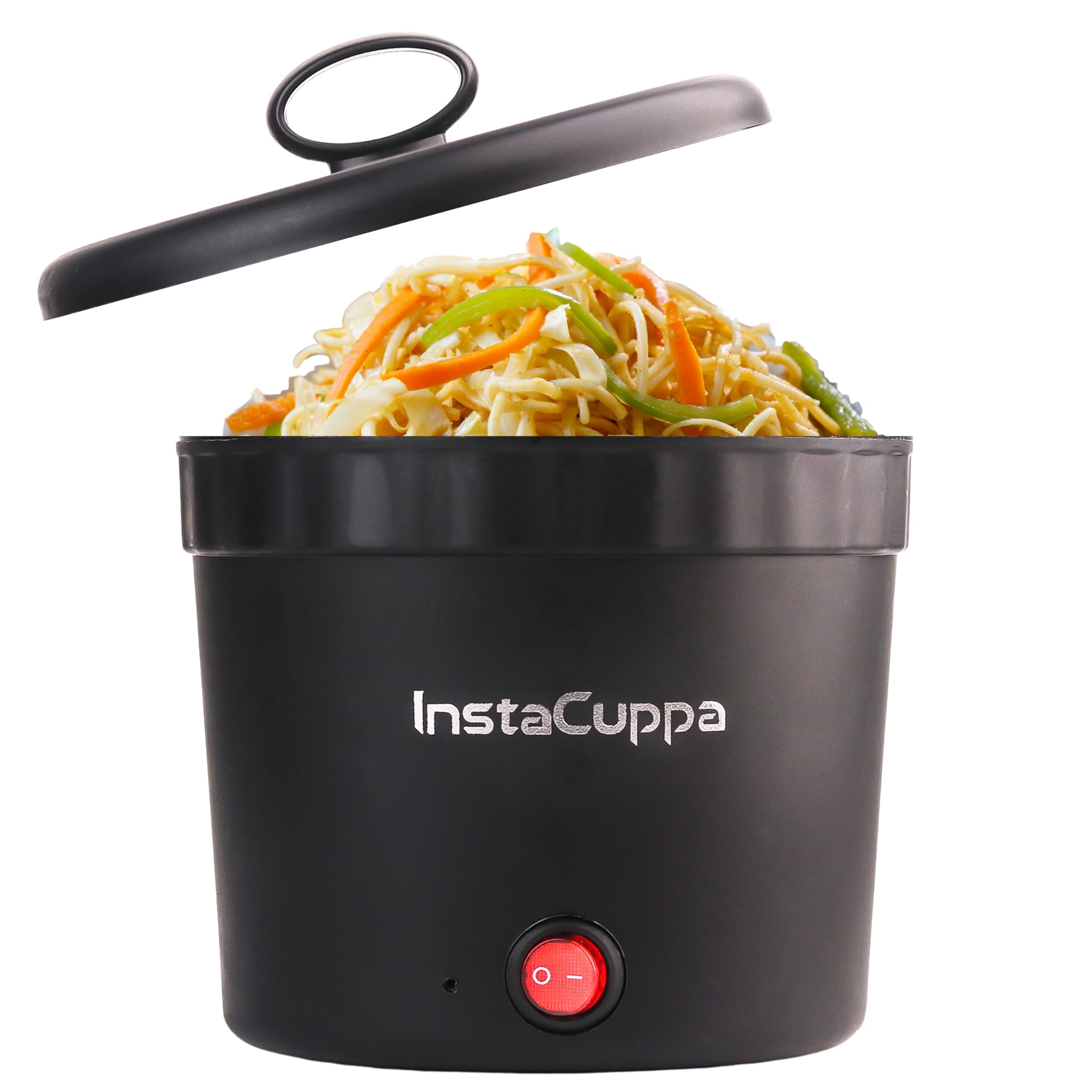 InstaCuppa Portable Multi Cook Electric Kettle with Non-Stick Inner Pot, Dry Boil Protection for Safety, Compact & Light Weight, Ideal for Boiling Milk, Tea, Coffee & Eggs, 1 Liter, 450 Watts, Black