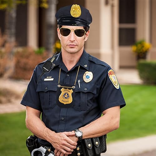Miniatura 6 de Beelittle - Kit de policía, gorro de policía con esposas, walkie talkies, esposas, placa y lentes