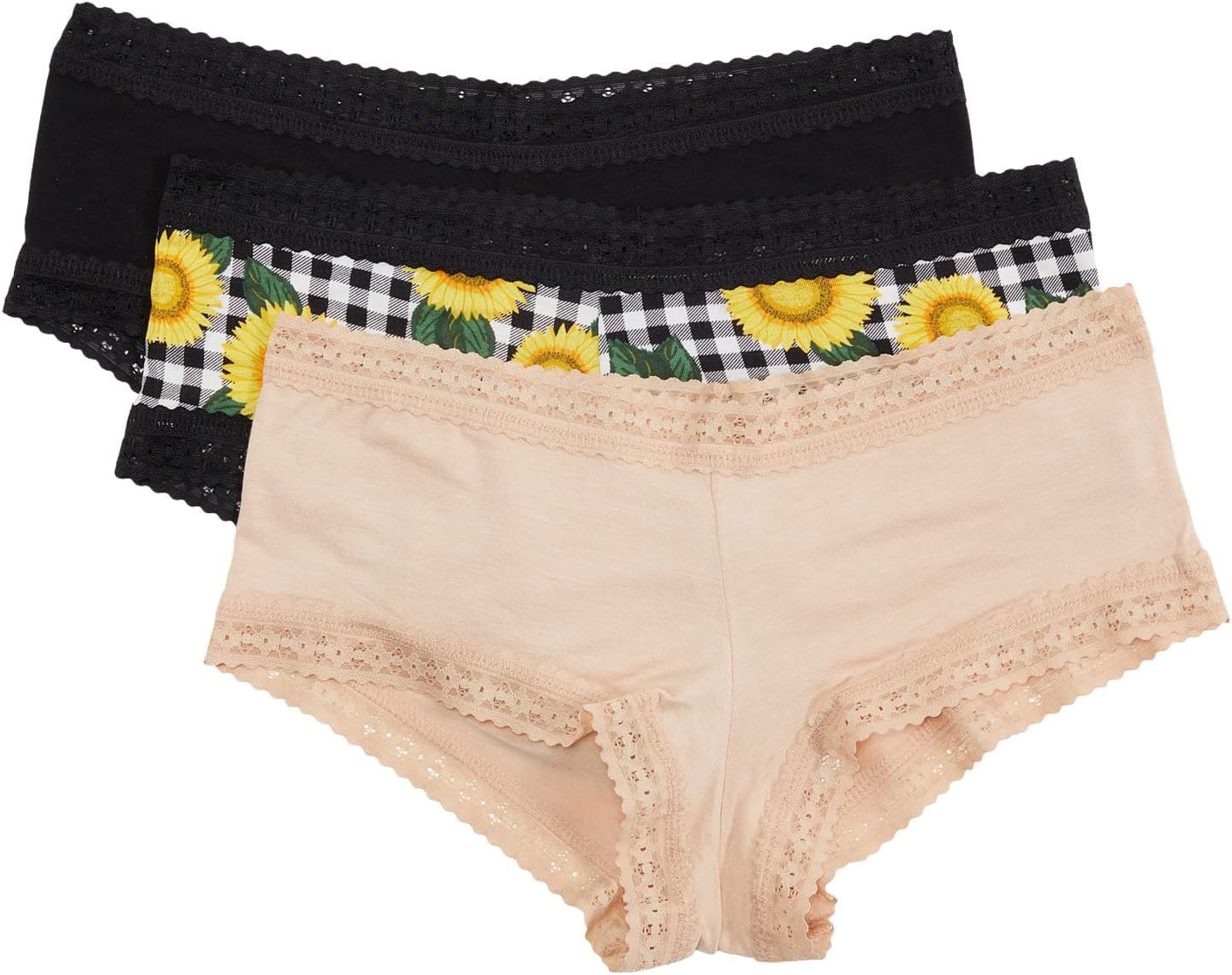 hanky panky, Dream Tencel Modal Boyshort Value 3 Pack,Black/Chai