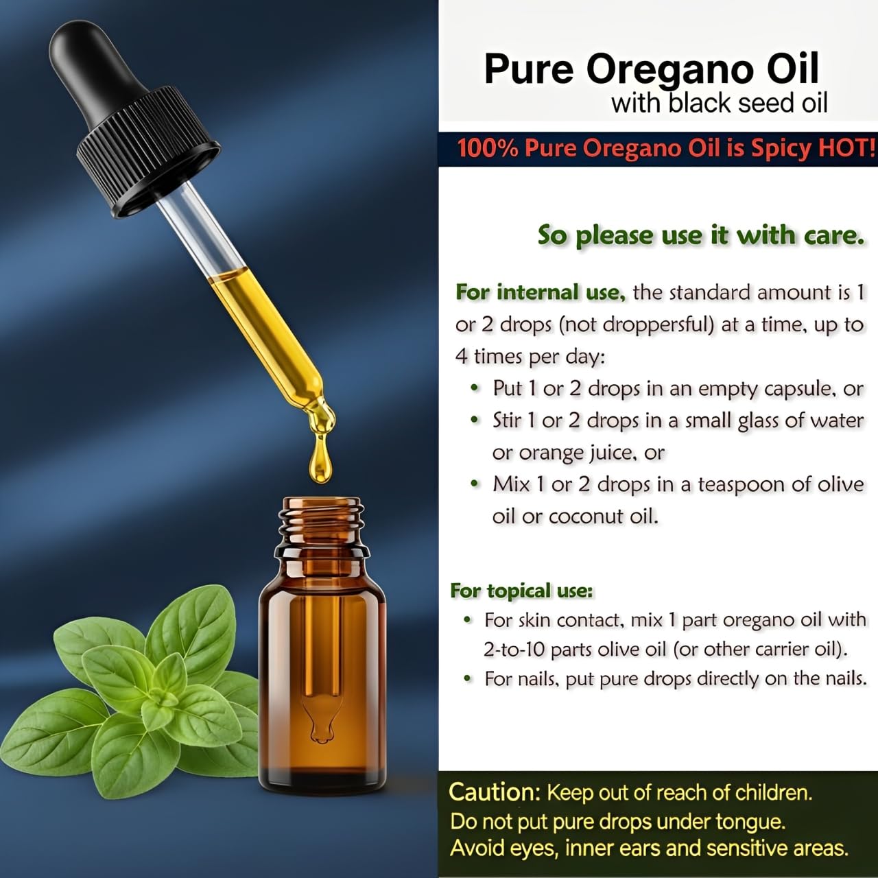 Wild Oregano Oil with Black Seed – 80%+ Carvacrol – Pure & Undiluted – 0.34 fl oz Liquid Drops | GMP Certified — Amazon image 4