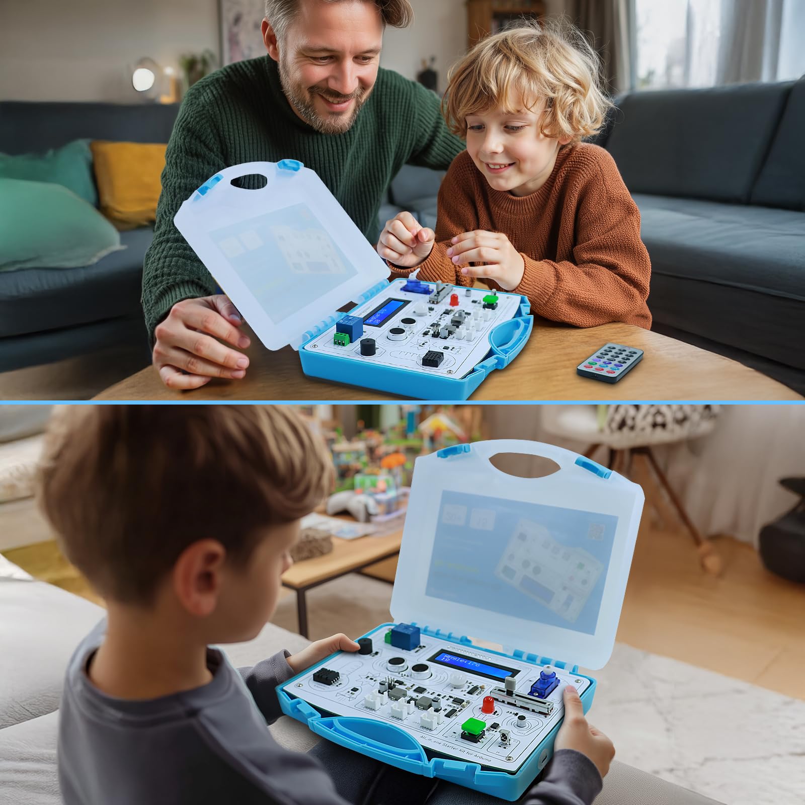 ELECROW Kit de démarrage tout-en-un compatible Arduino avec 15 capteurs et 21 leçons