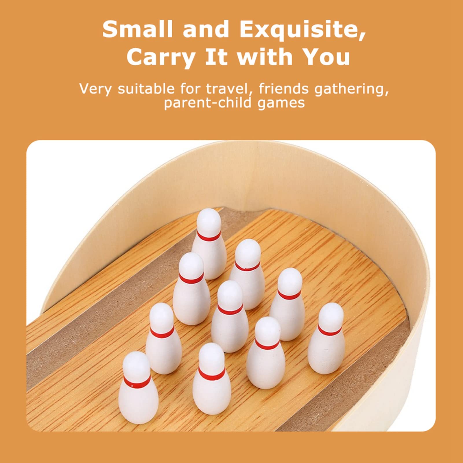 Amazon.co.jp: ミニボーリングゲームセット、木製卓上ボーリングゲーム