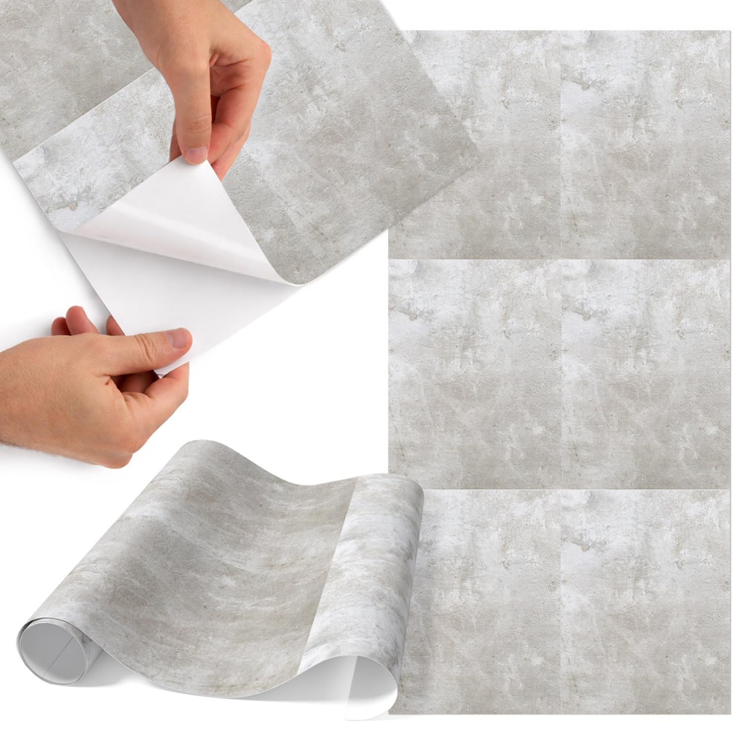 Revêtement autocollant pour cuisine et chambre, décor mat texture fine 65x130