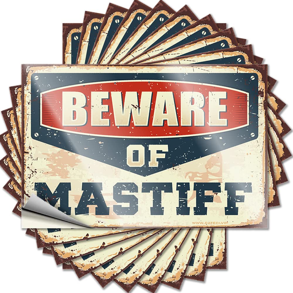 Fzfn Colour Backyard Accessories Decal Cover | Beware Of Mastiff Bookish Science Sticker Pack(12X18cm)