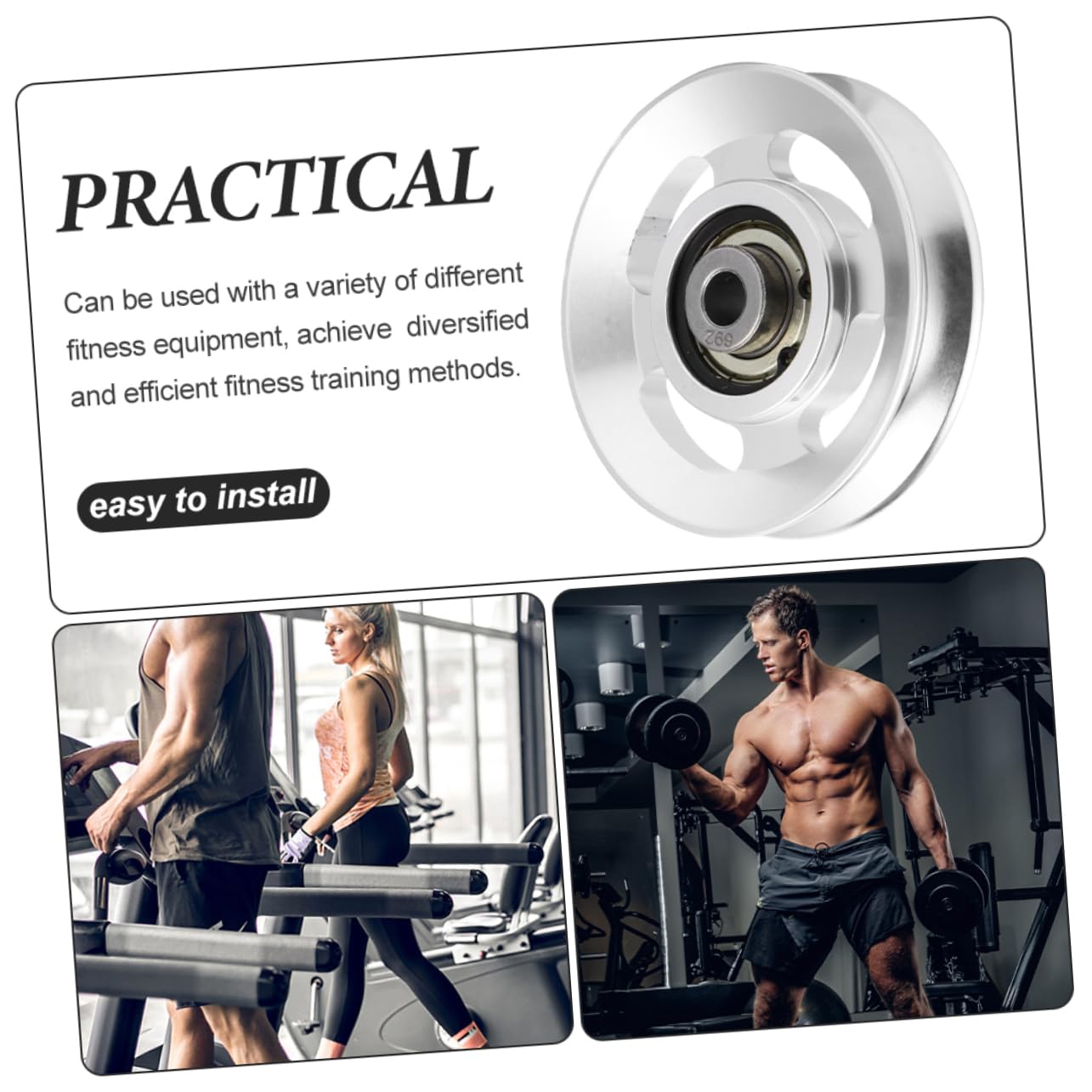 ibasenice 2 Poleas Resistentes al Desgaste para Equipo de Fitness de Aleación de Aluminio Compactas y Ligeras para Entrenamiento de Gimnasio