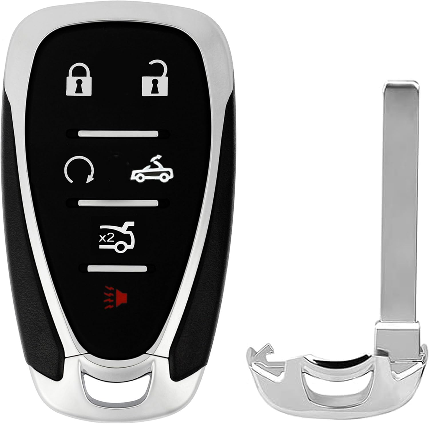 Key Fob Shell Cover Replacement Fits for Chevy Camaro Keyless Entry Remote Control Outer Case (6-Button)