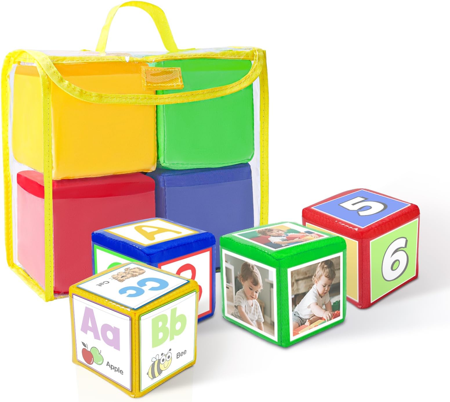 Eamay Playing Game Dice Soft Foam Cubes, Set of 4 Learn Pocket Cubes