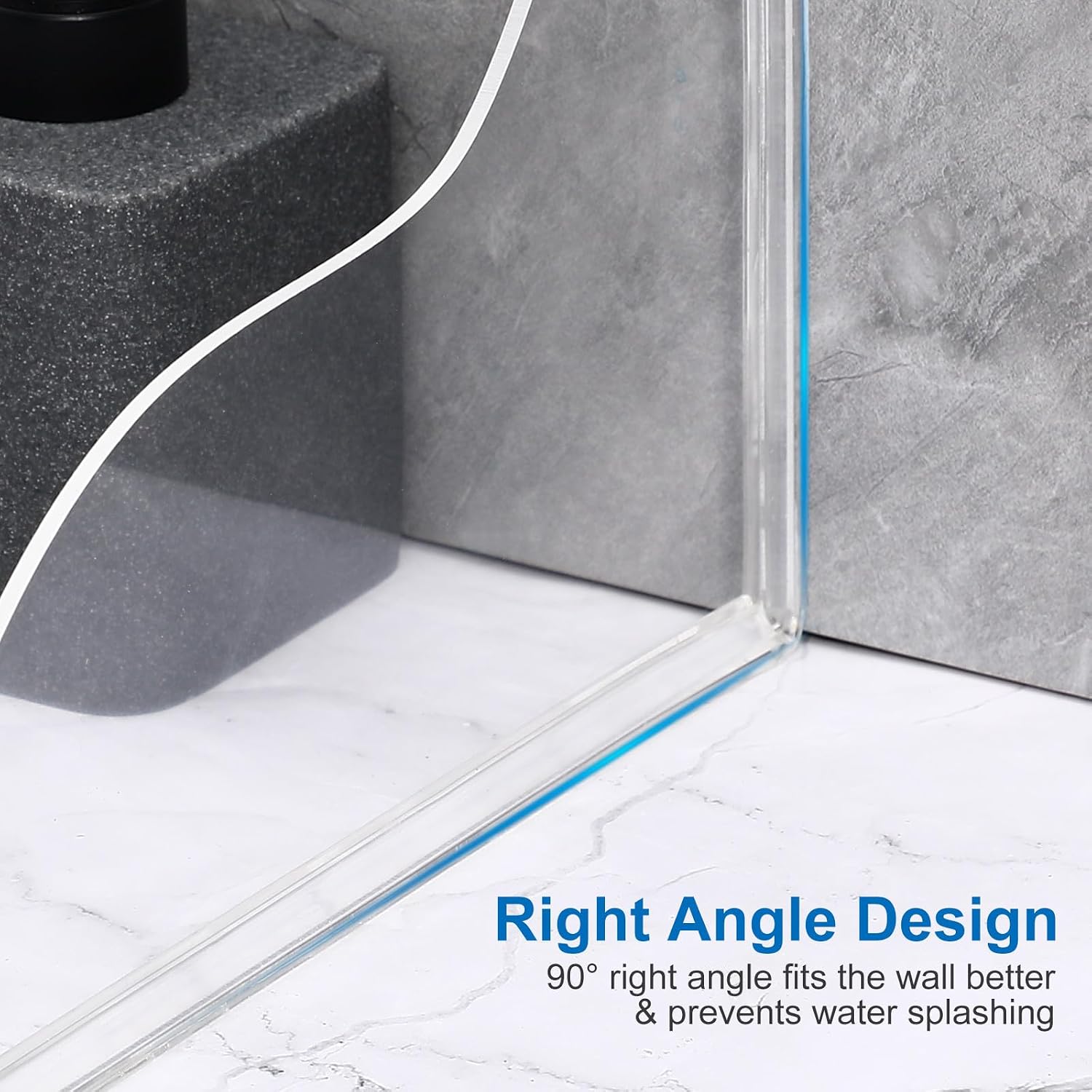 2pcs Acrylic Shower Splash Guards Bathtub Corner Water Barrier Splash Protector for Bathroom Sink and Washbasin Edge Stopper