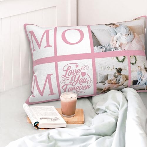 Miniatura 6 de Funda de almohada personalizada con fotos de mamá, funda de almohada transpirable, funda de almohada personalizada de 16 x 24 pulgadas (23.6 x 15.7