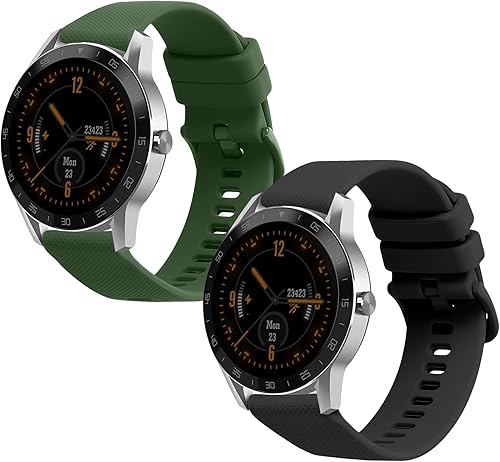 Miniatura 8 de kwmobile Correas compatibles con Blackview X1 Smartwatch Straps 2 correas de silicona de repuesto NegroAzul Oscuro